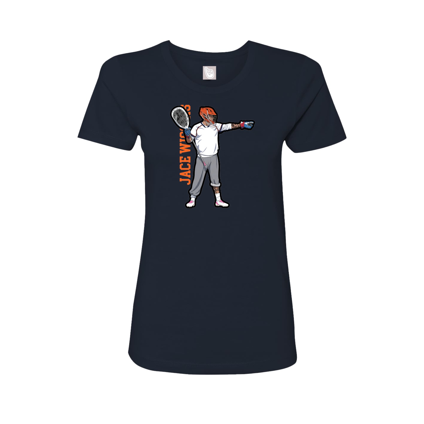 Fitted Women's Tee — Name Vertical in Navy