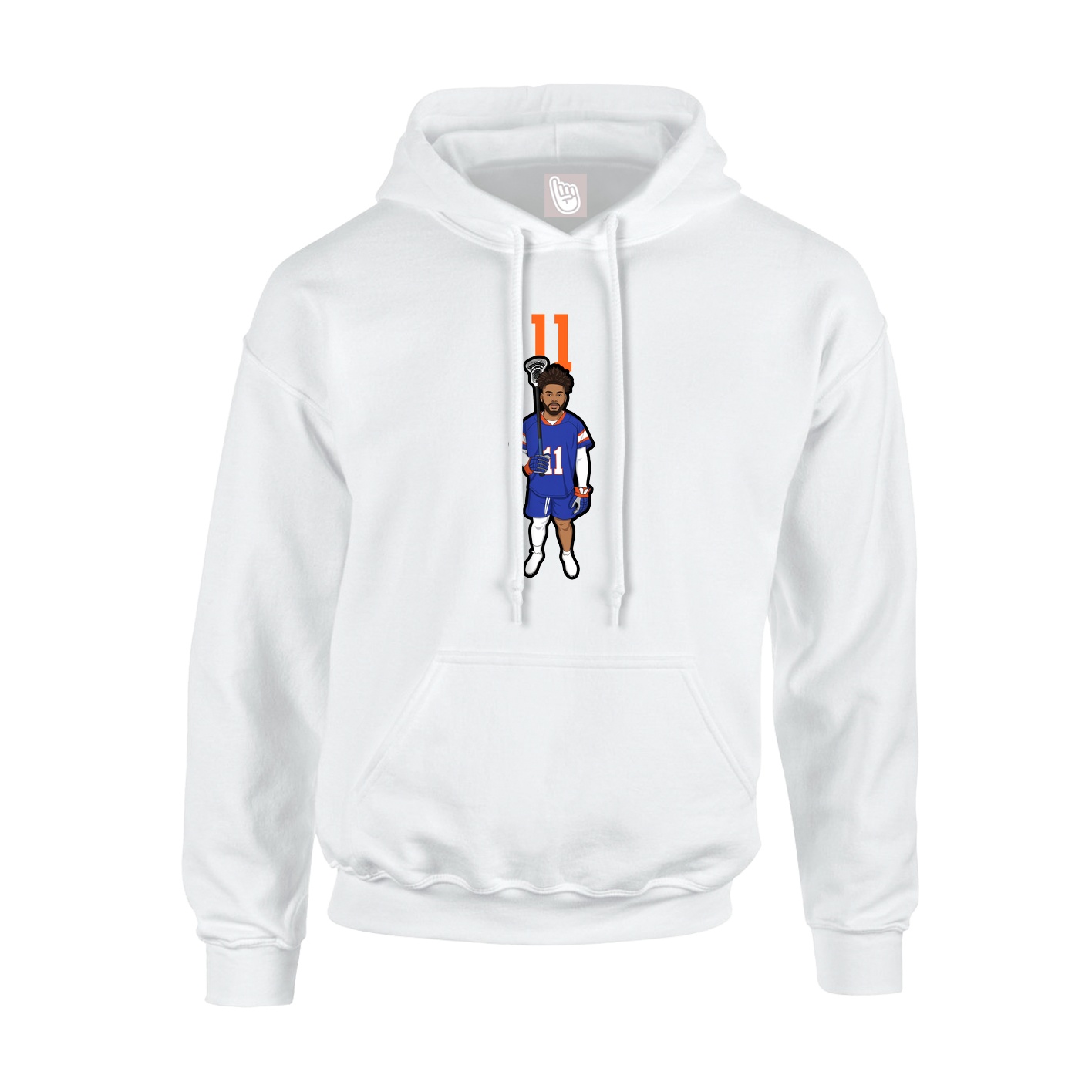 Youth Hoodie — Number Top in White