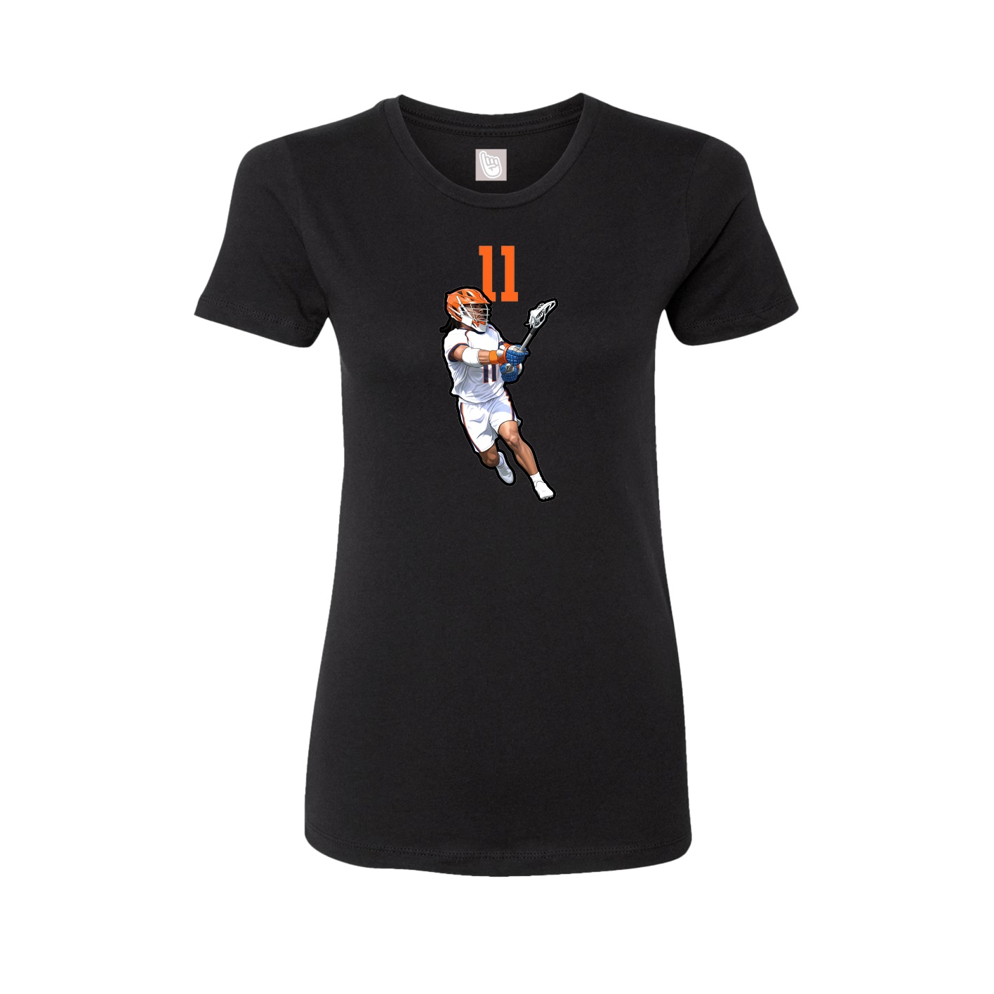 Fitted Women's Tee — Number Top in Black