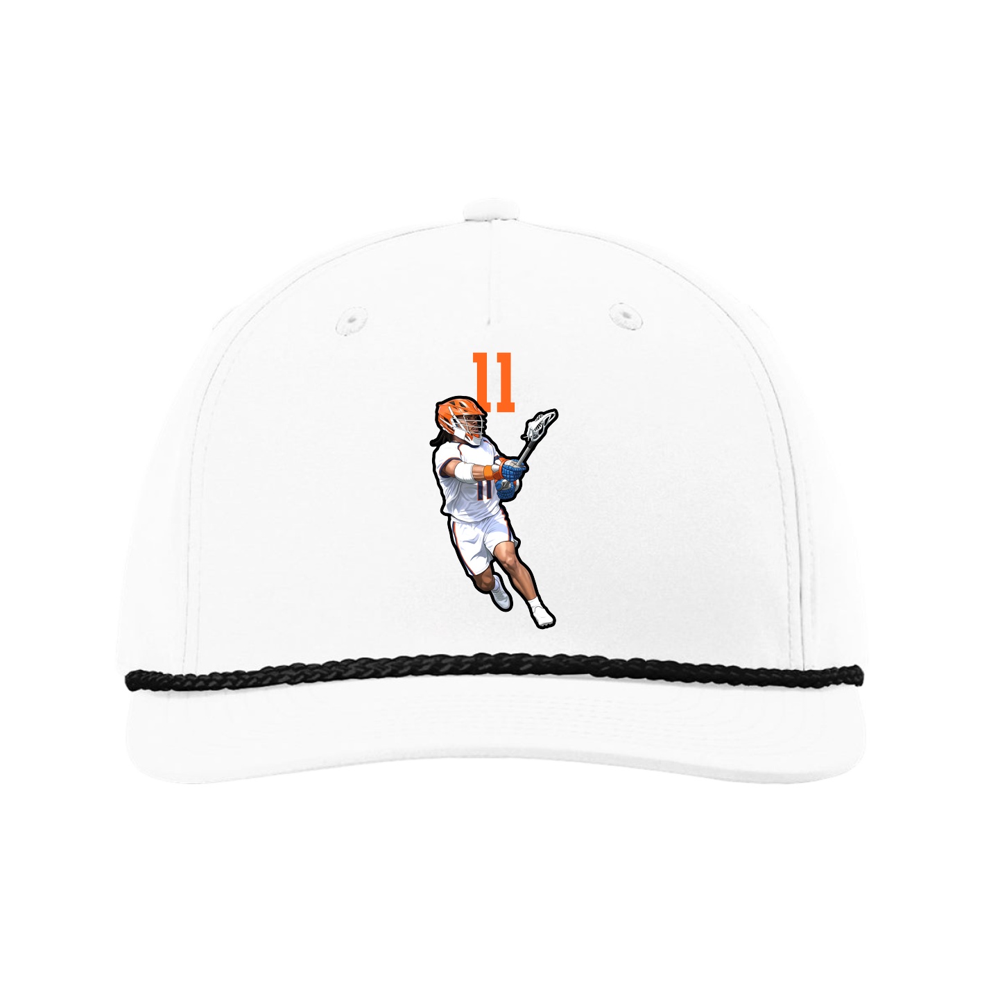Five-Panel Classic Rope Cap — Number Top in White