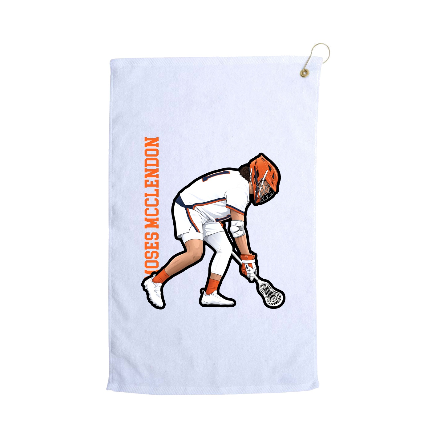 Golf Towel — Name Vertical in White