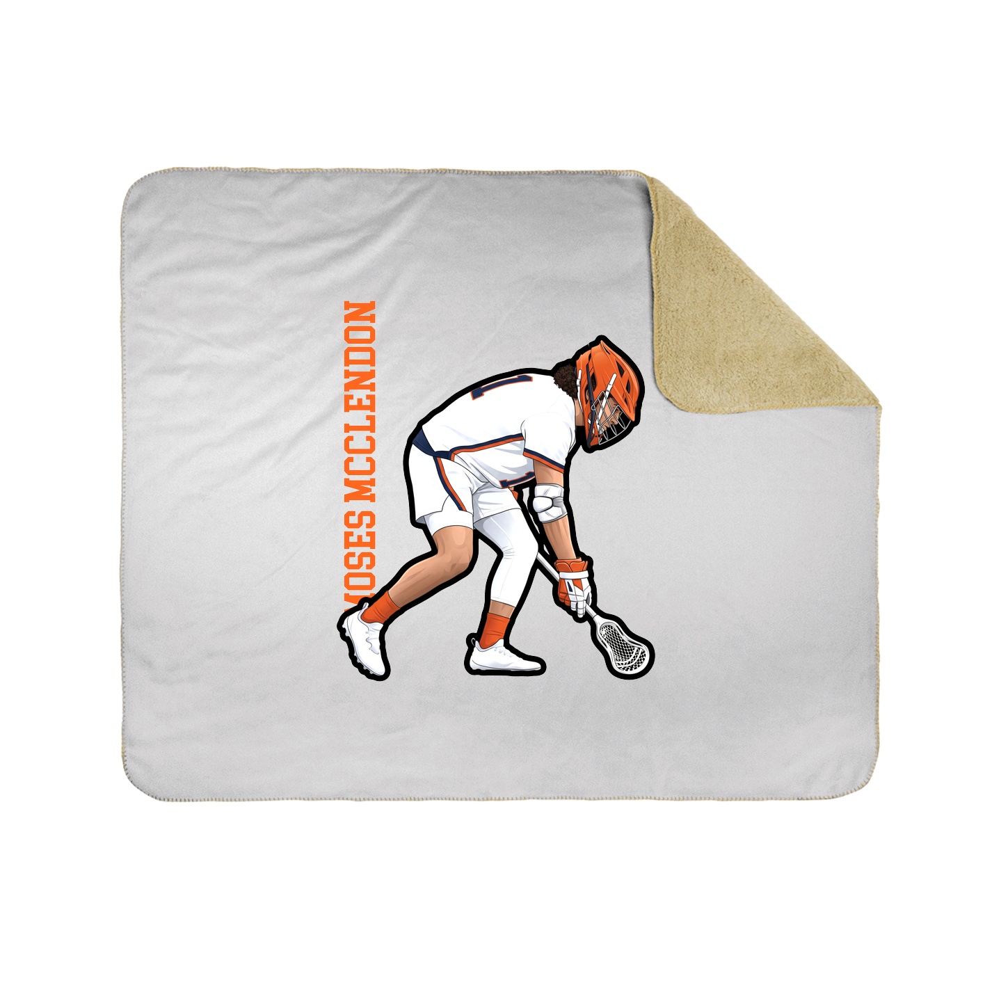 Throw Blanket — Name Vertical in White