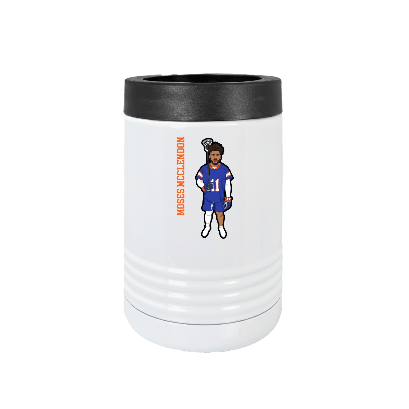 Beverage Holder — Name Vertical in White
