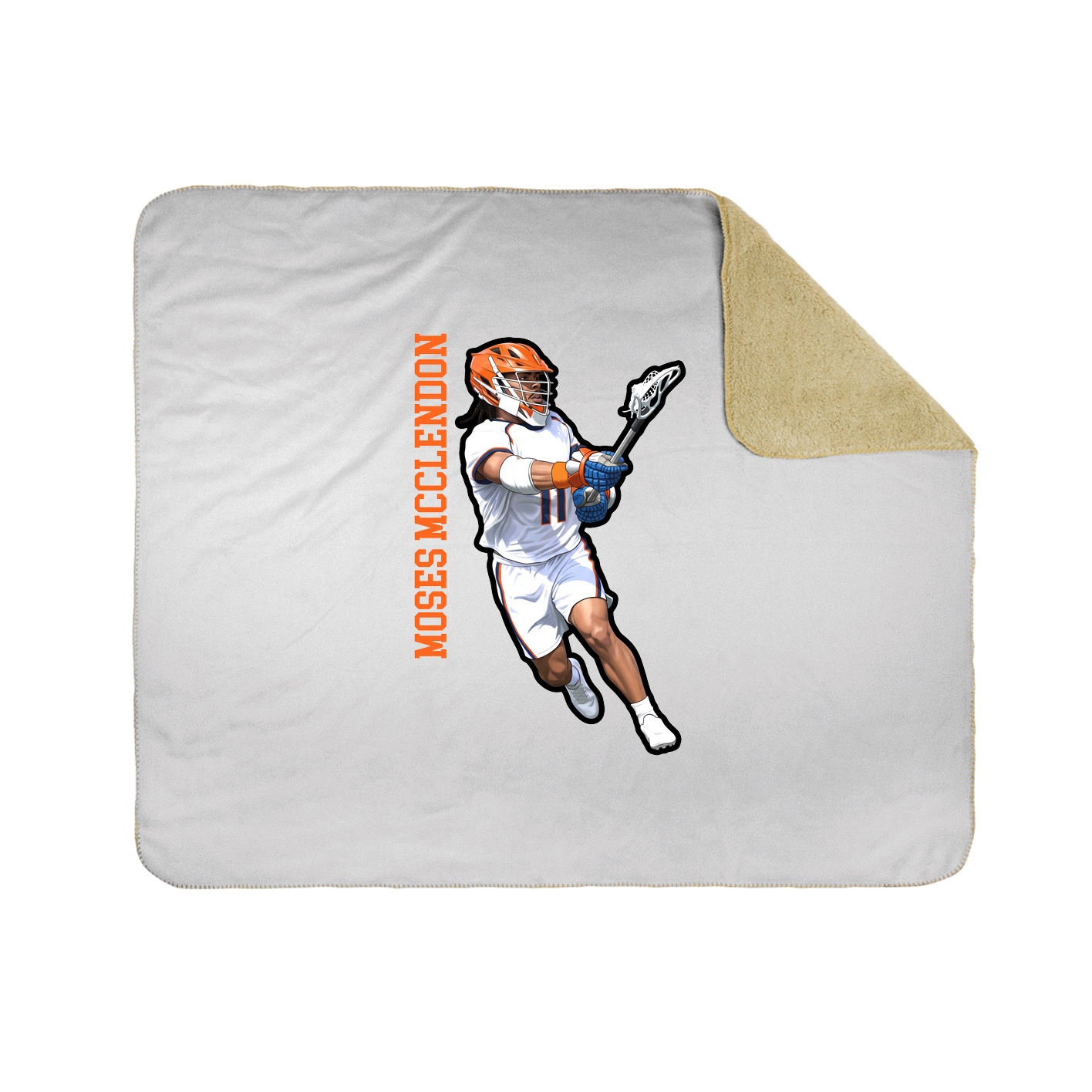 Throw Blanket — Name Vertical in White