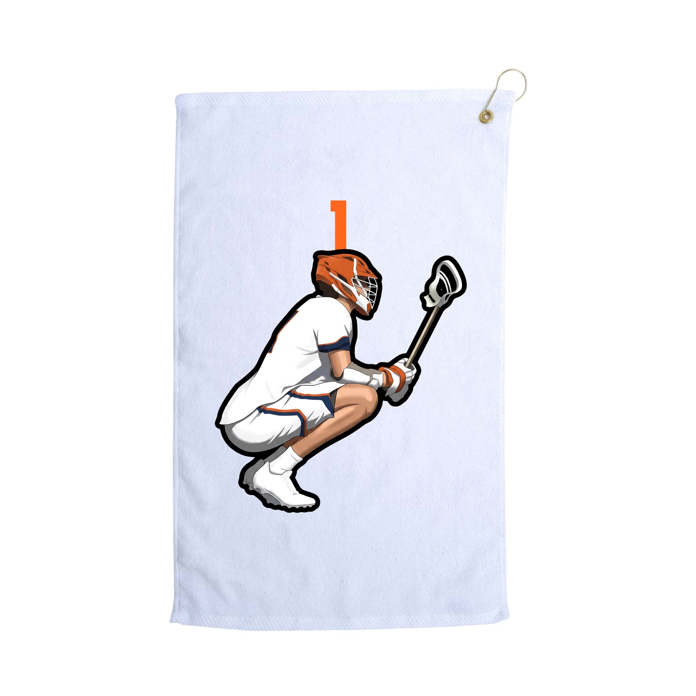 Golf Towel — Number Top in White