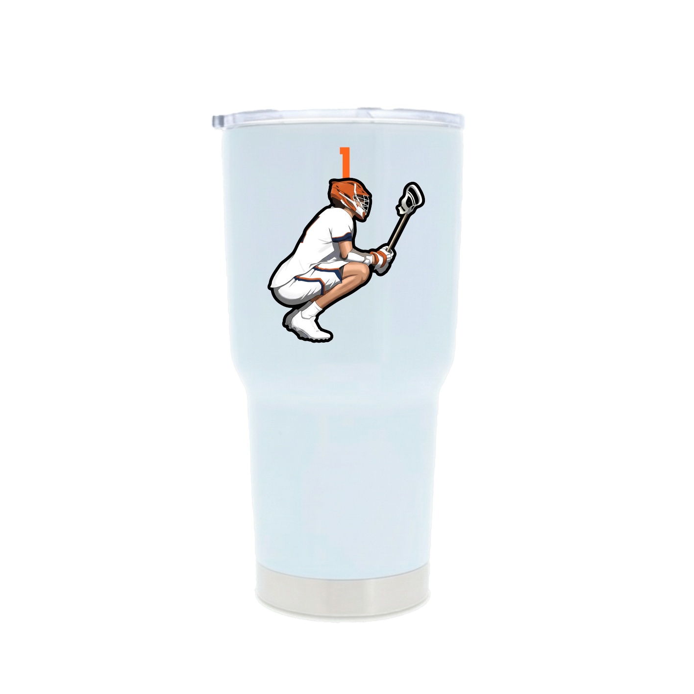 30oz Stainless Steel Tumbler — Number Top in White