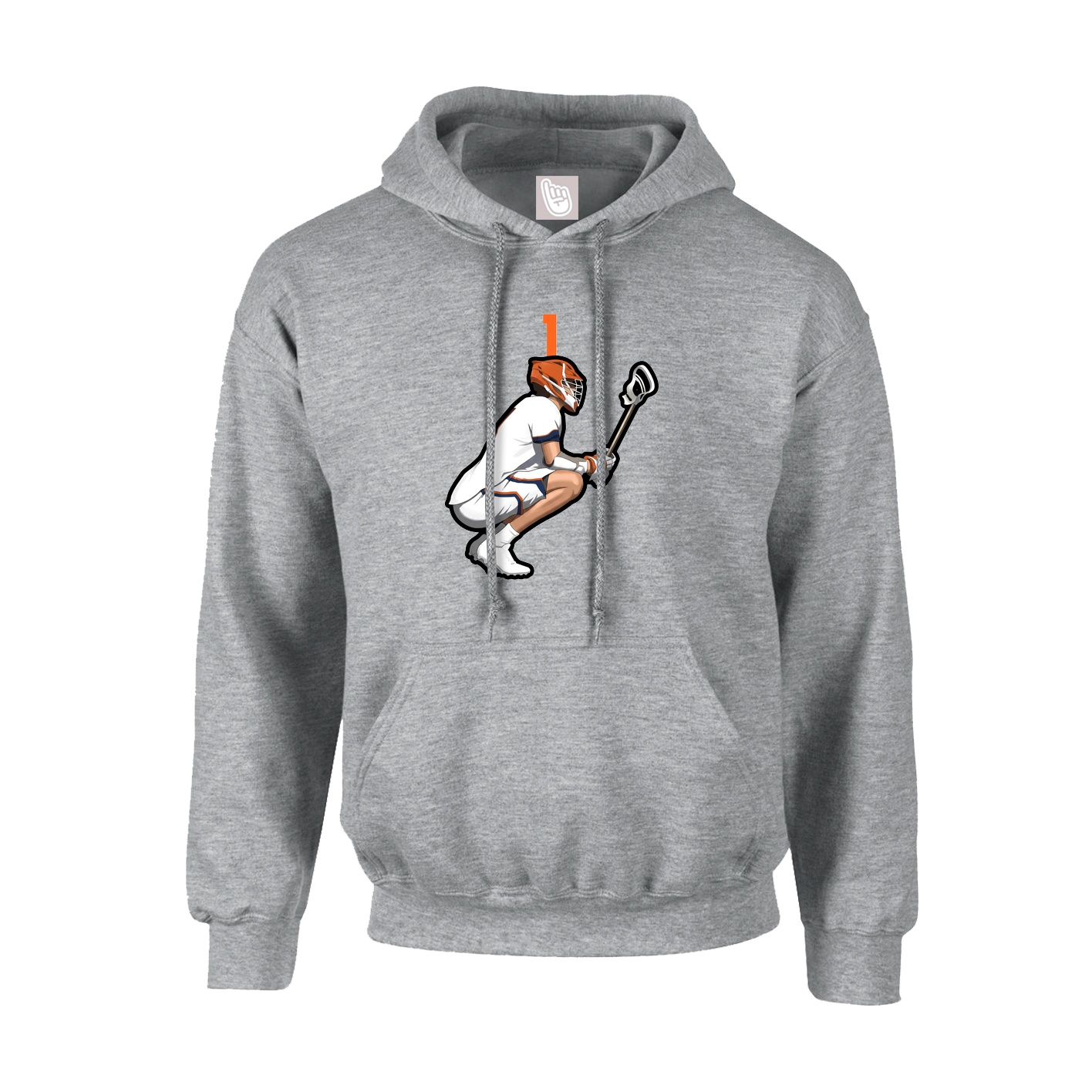 Hoodie — Number Top in Grey
