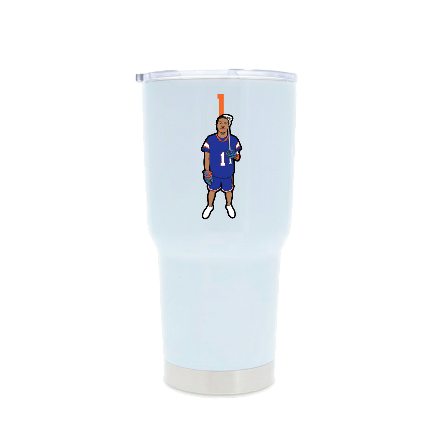 30oz Stainless Steel Tumbler — Number Top in White