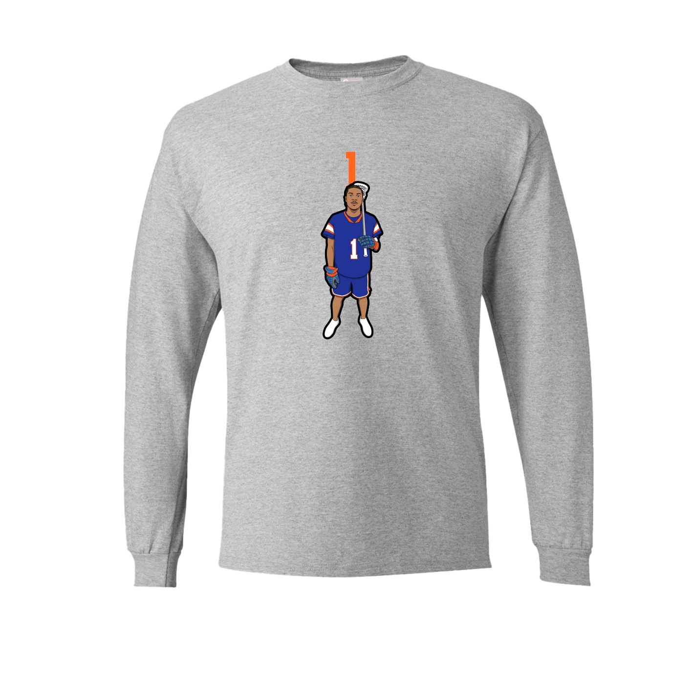 Long Sleeve Tee — Number Top in Grey