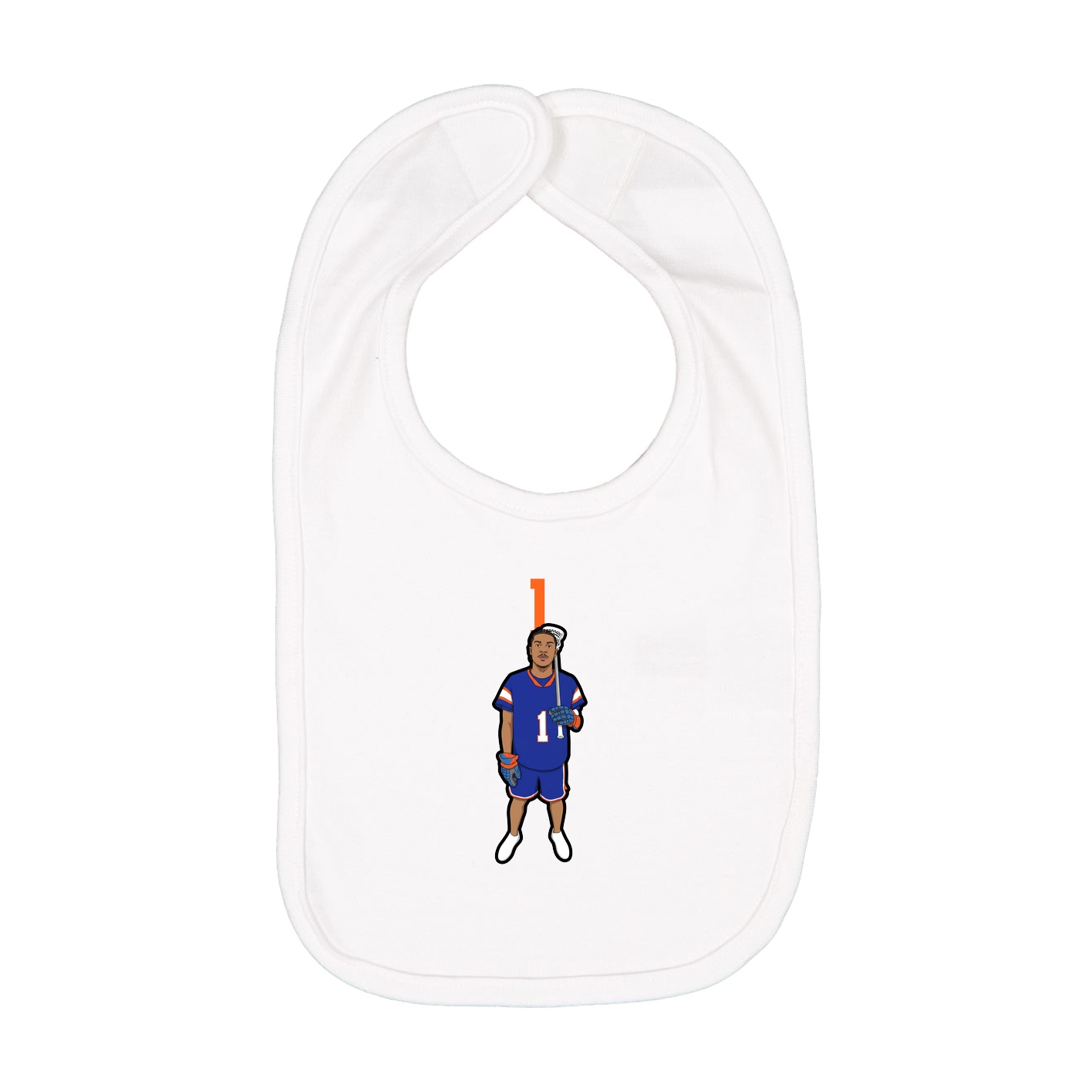 Infant Bib — Number Top in White