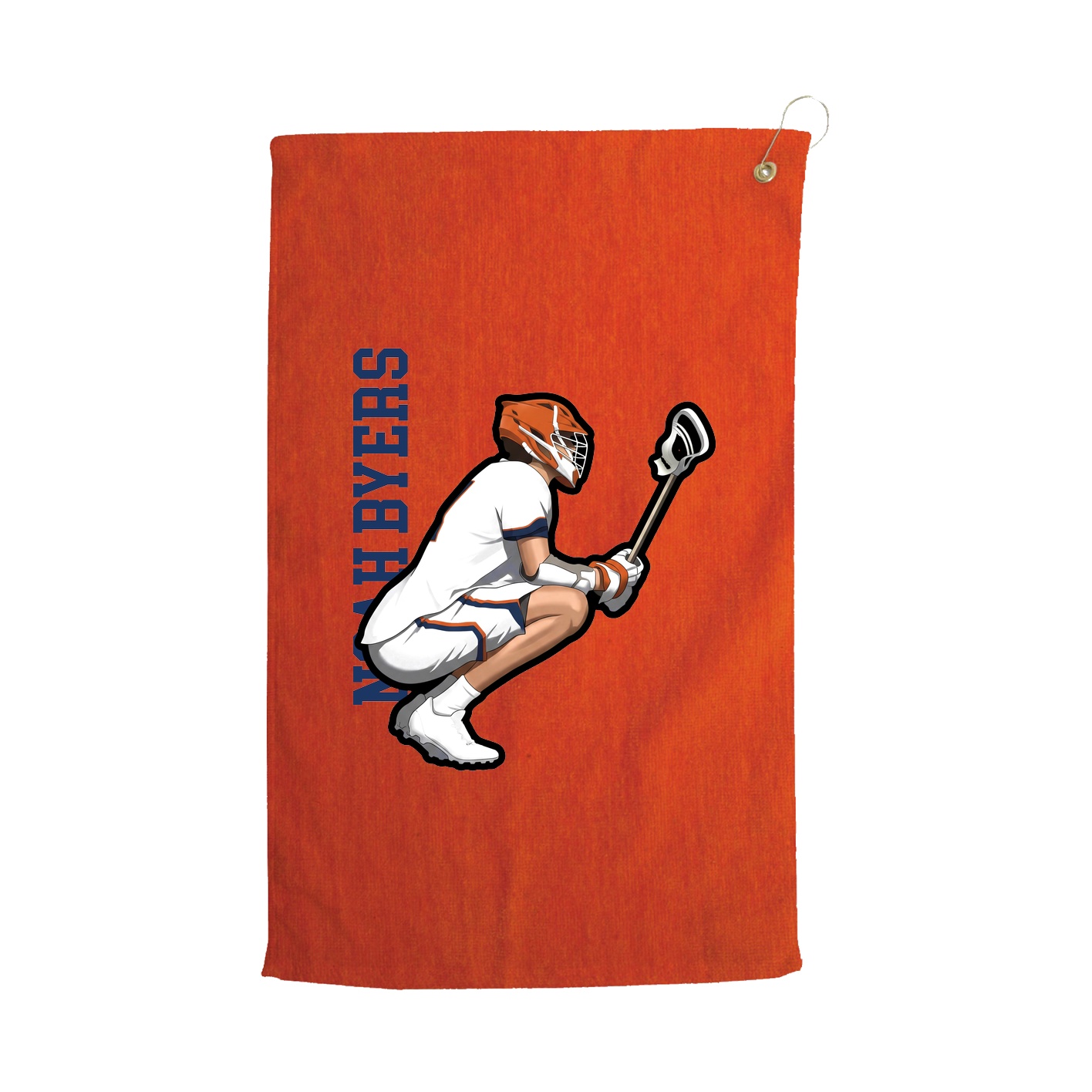 Golf Towel — Name Vertical in Orange