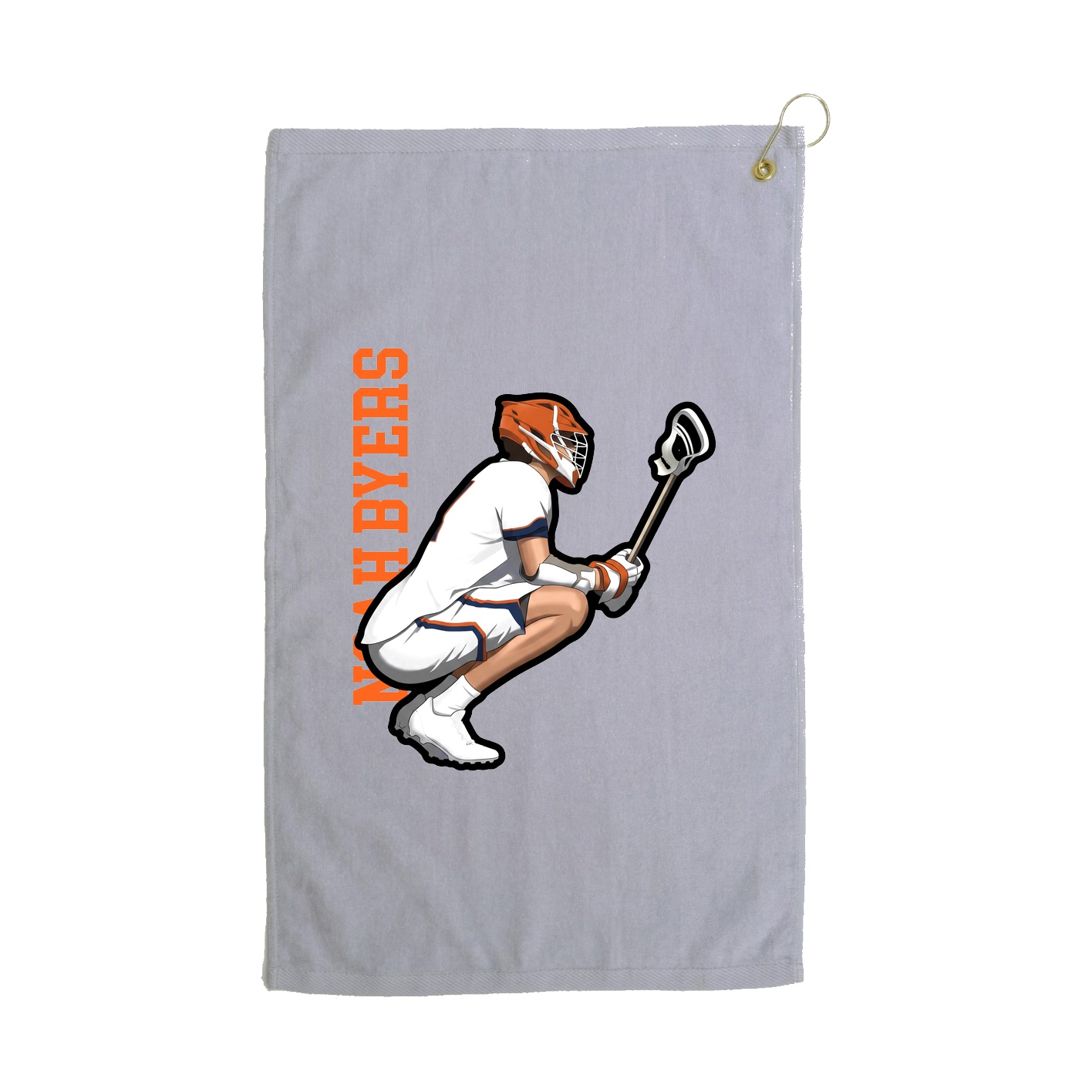 Golf Towel — Name Vertical in Grey