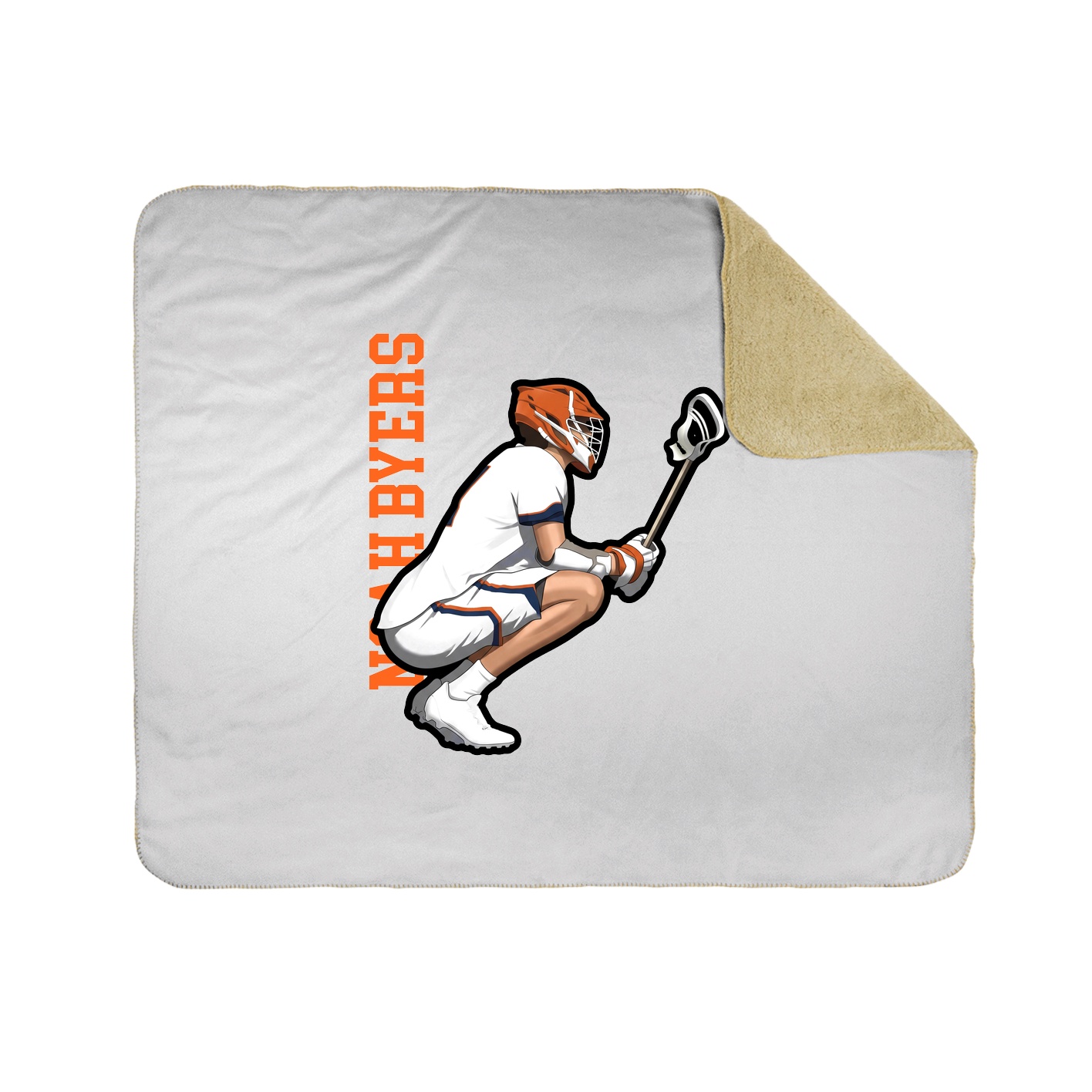 Throw Blanket — Name Vertical in White