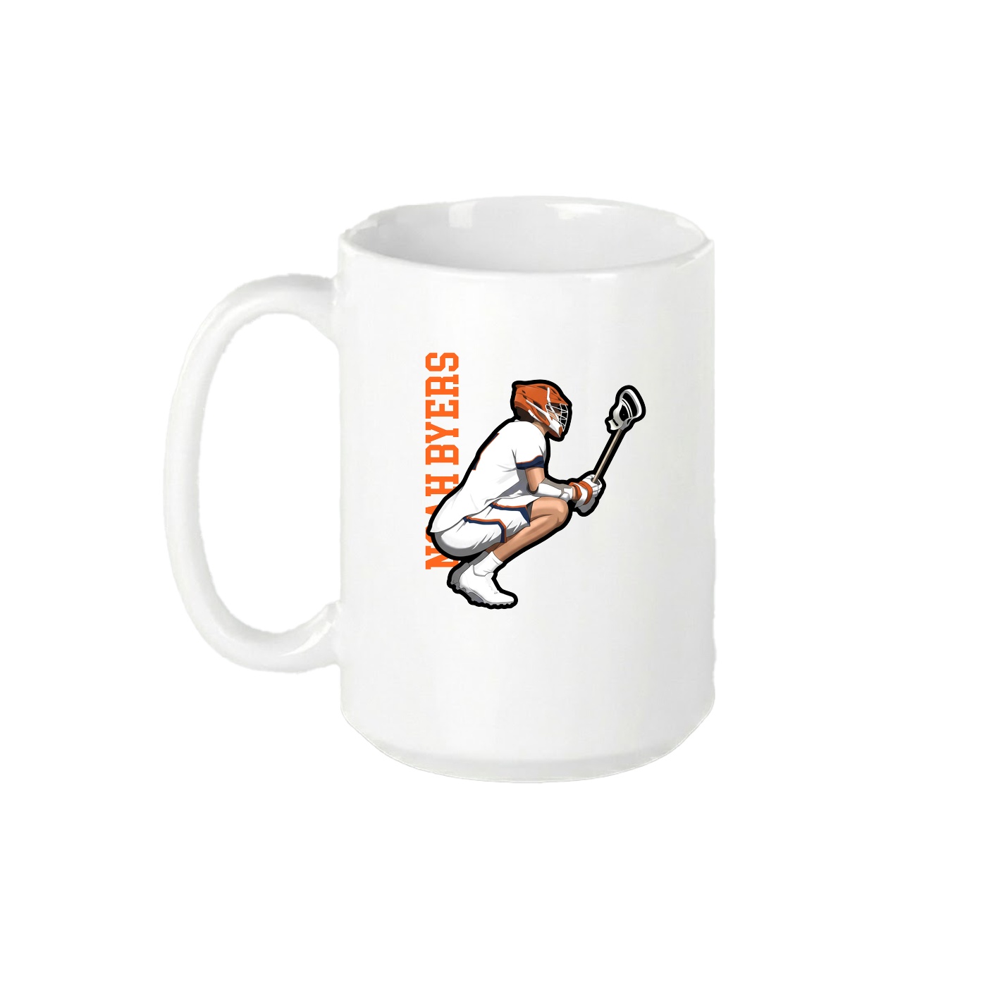 15oz Coffee Mug — Name Vertical in White