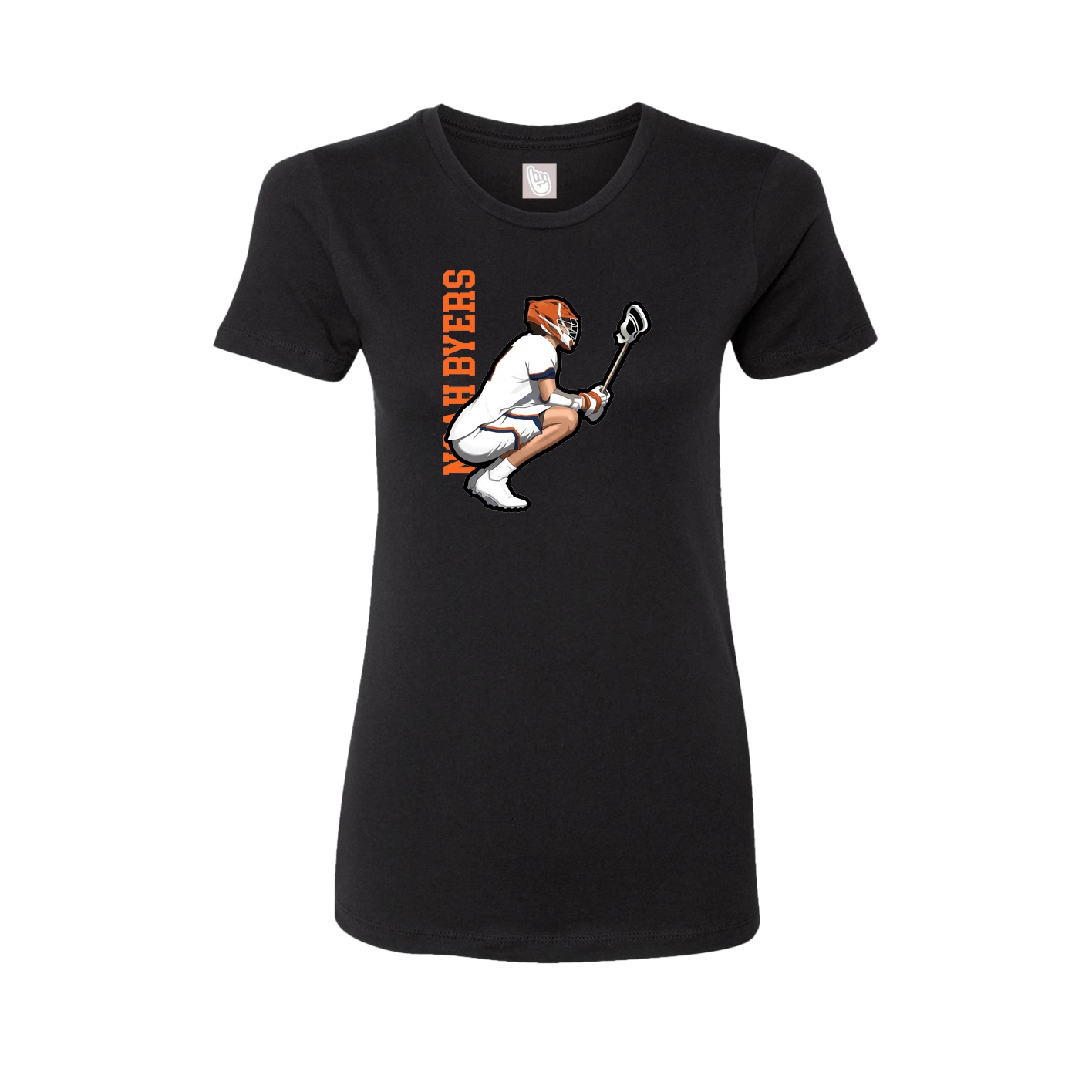 Fitted Women's Tee — Name Vertical in Black