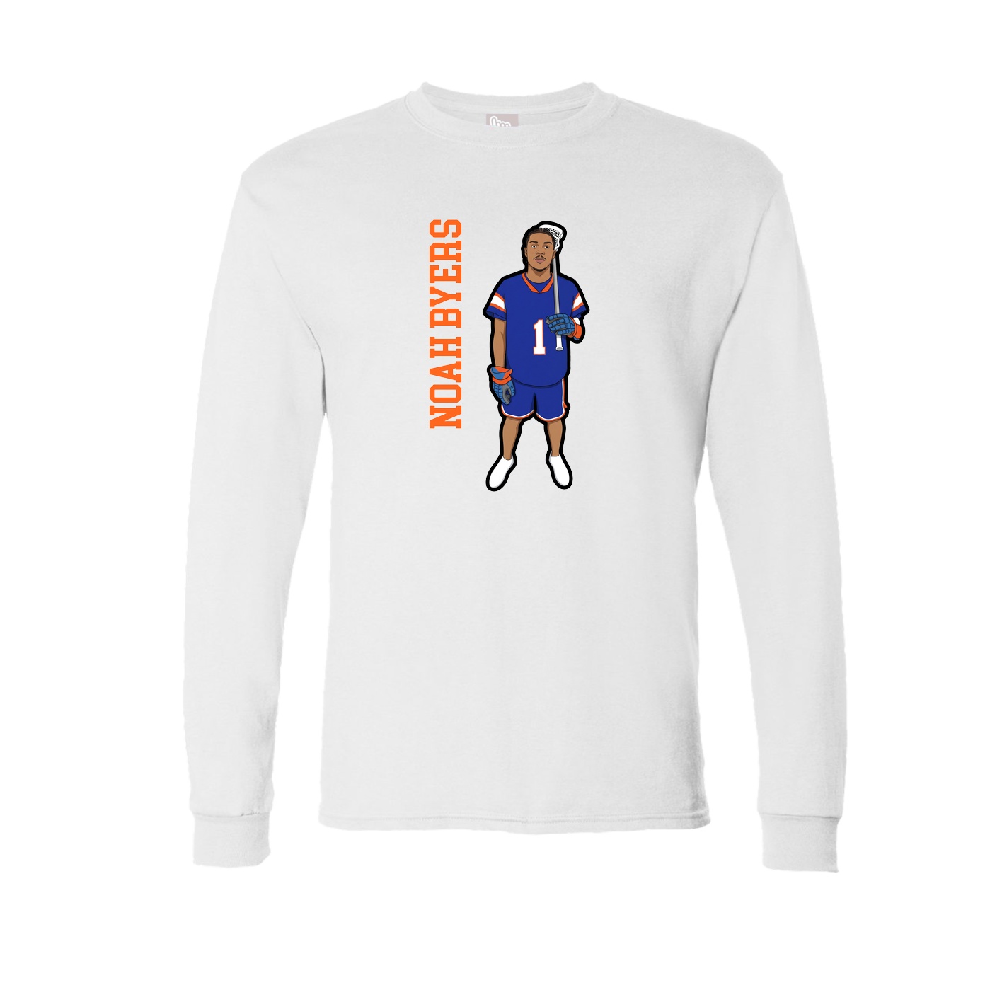 Long Sleeve Tee — Name Vertical in White