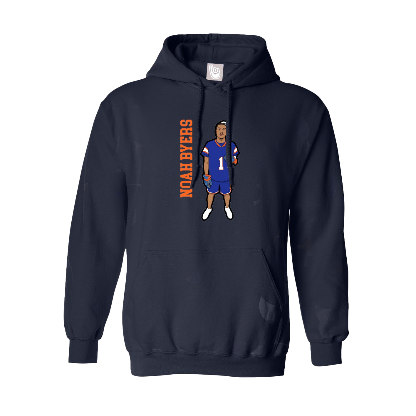 Youth Hoodie — Name Vertical in Navy