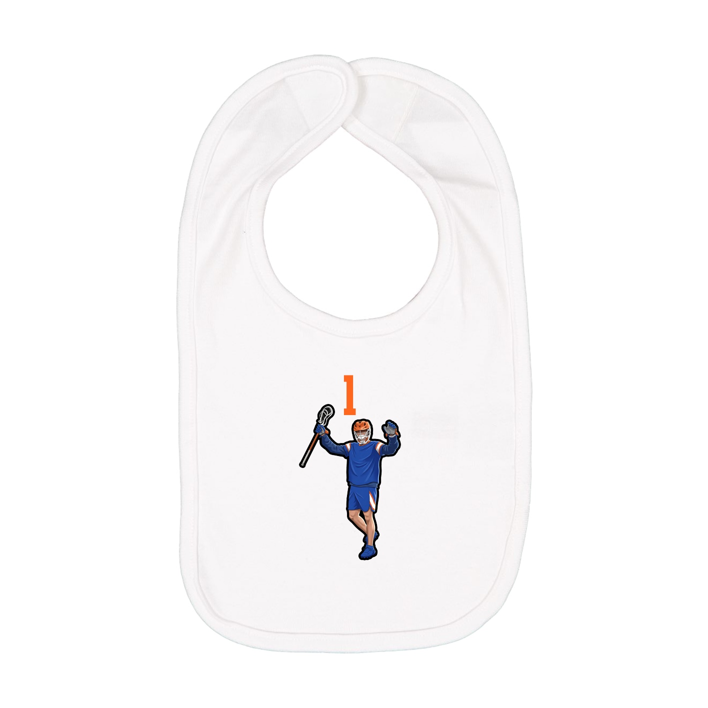 Infant Bib — Number Top in White