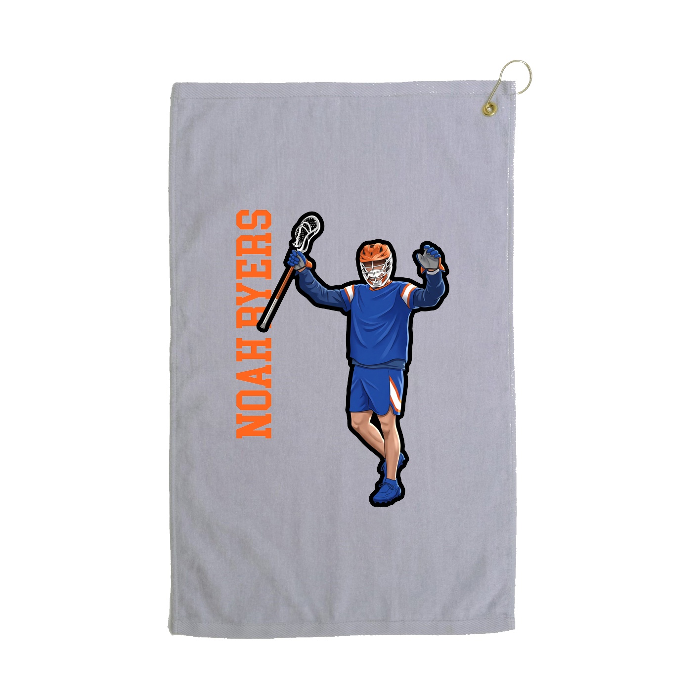 Golf Towel — Name Vertical in Grey