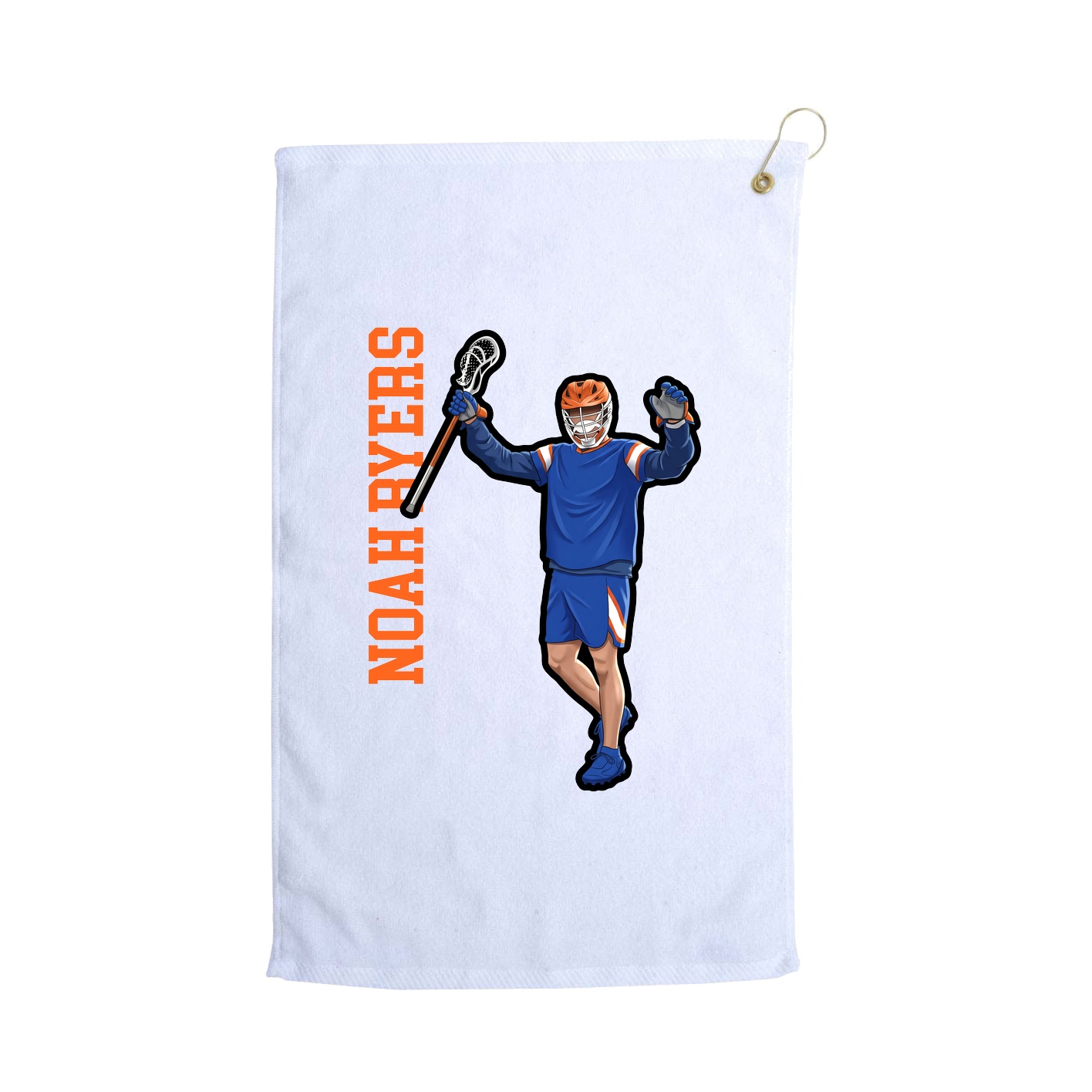 Golf Towel — Name Vertical in White