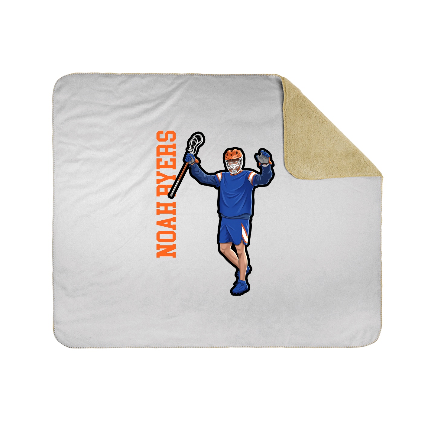 Throw Blanket — Name Vertical in White
