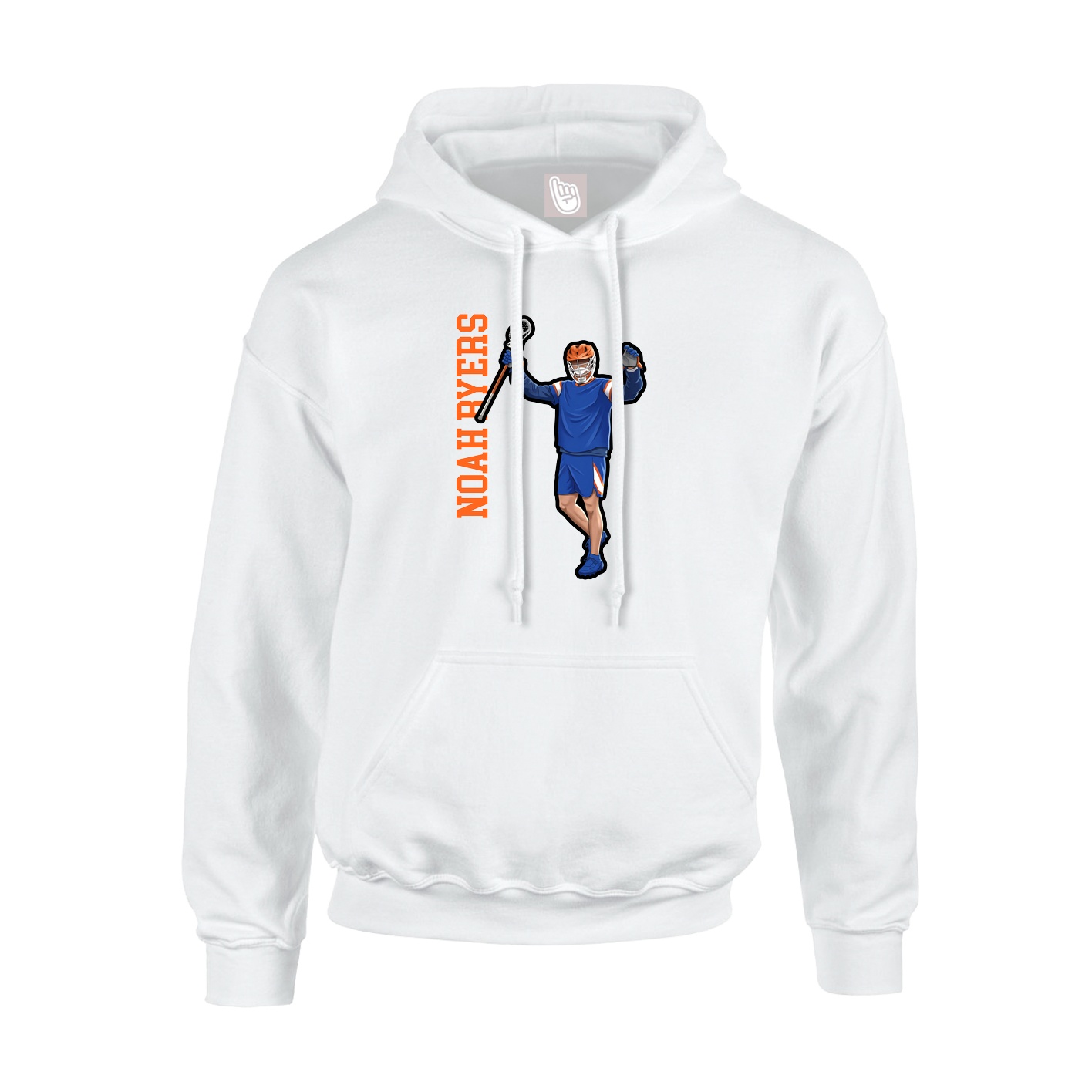 Youth Hoodie — Name Vertical in White