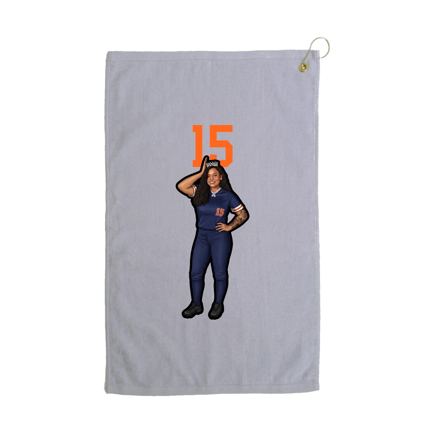 Golf Towel — Number Top in Grey