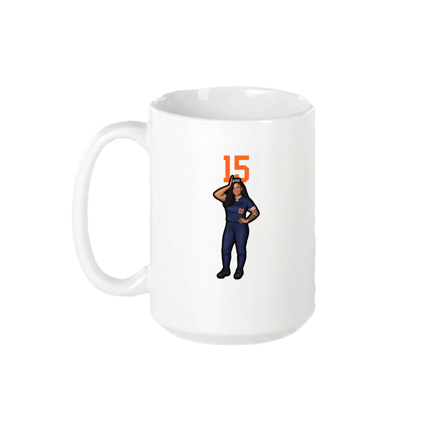 15oz Coffee Mug — Number Top in White