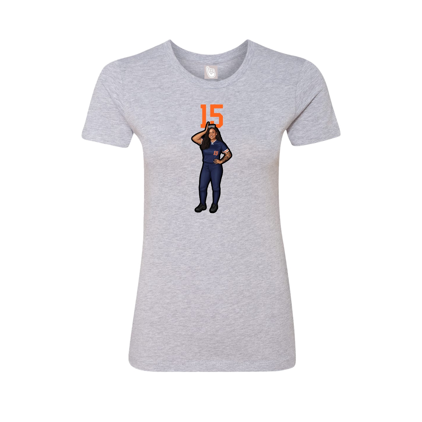Fitted Women's Tee — Number Top in Grey