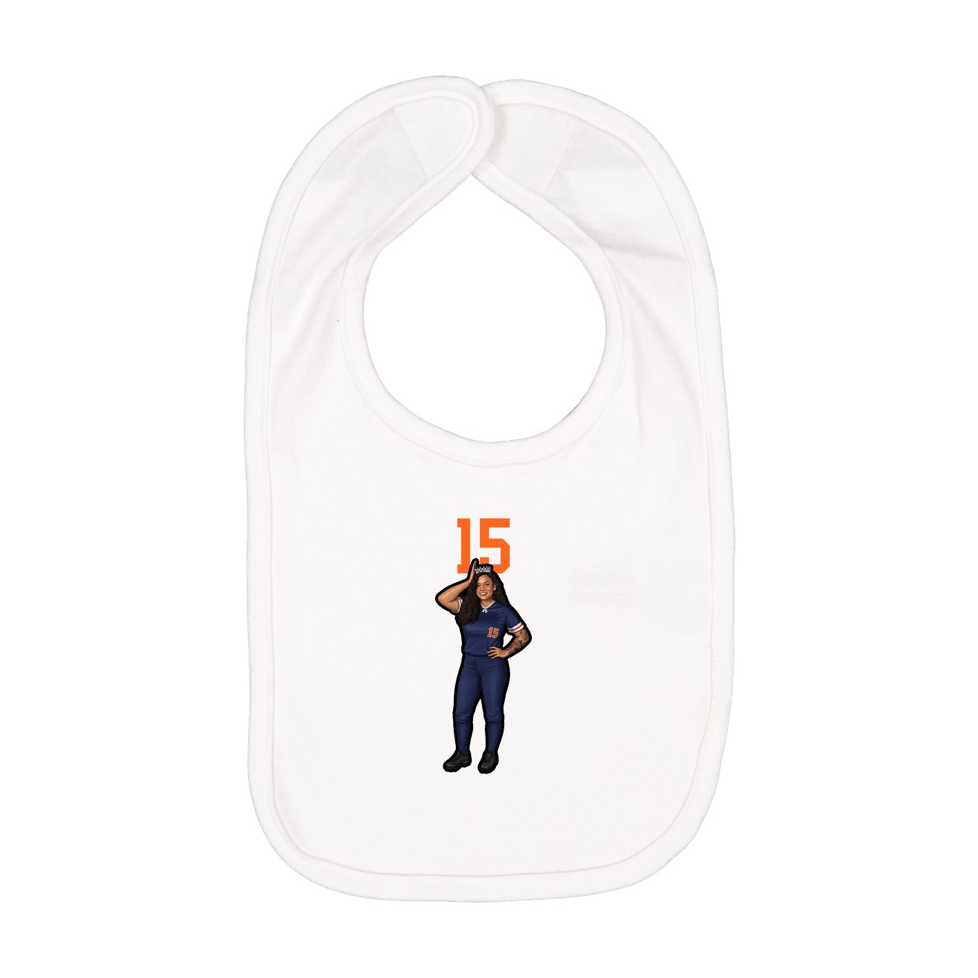 Infant Bib — Number Top in White
