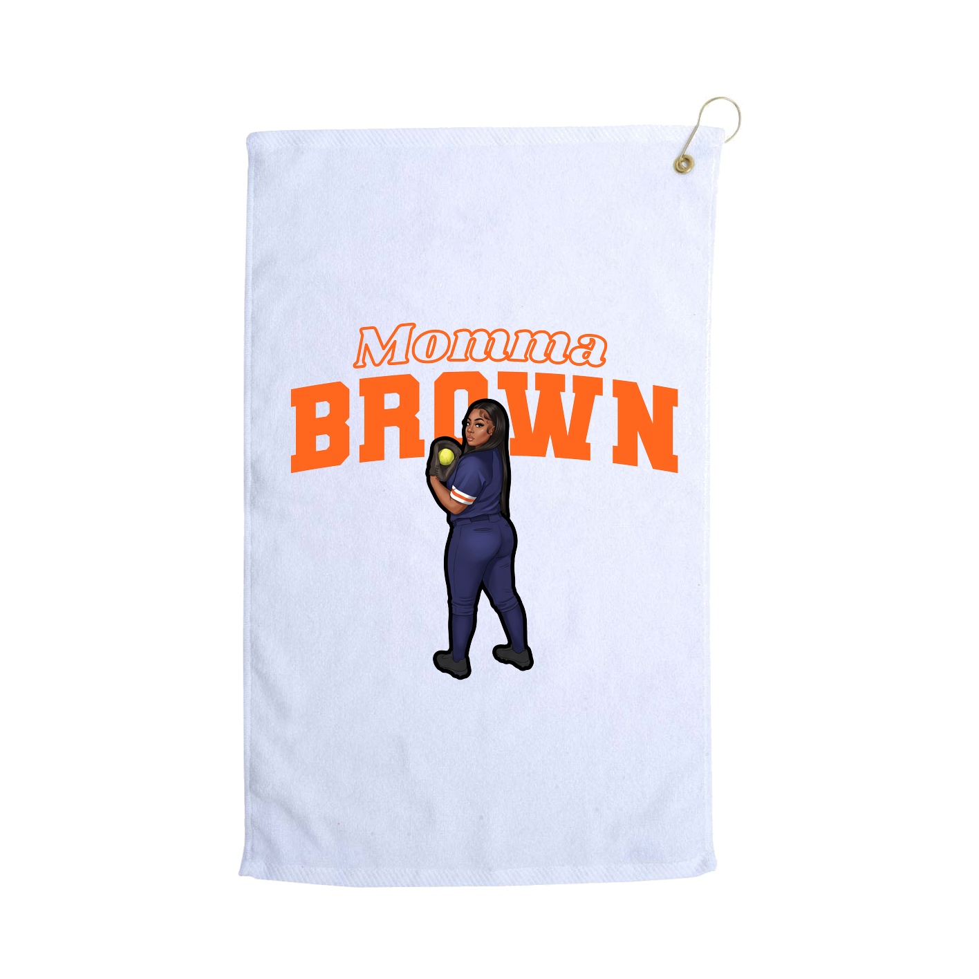 Golf Towel — Mothers Day Block in White