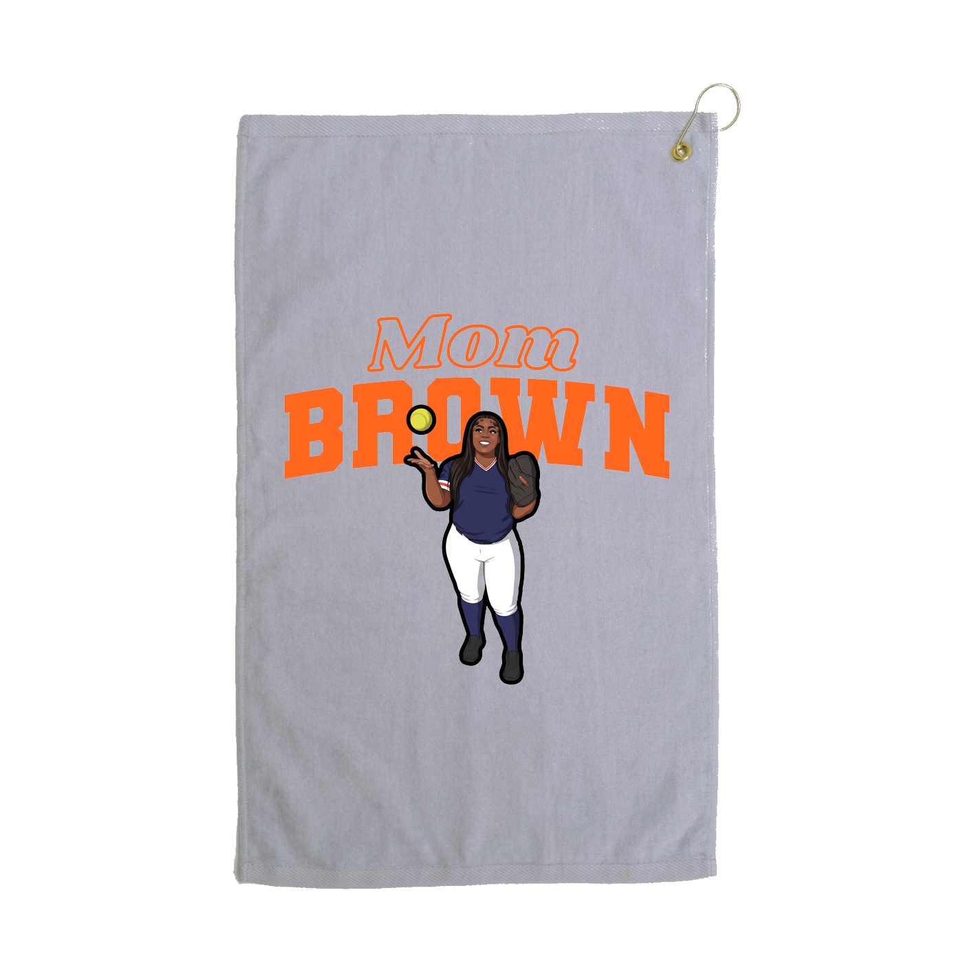 Golf Towel — Mothers Day Block in Grey