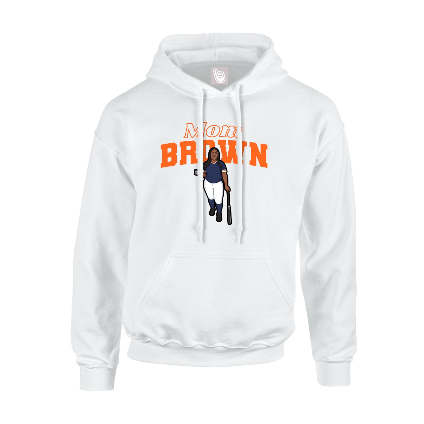 Youth Hoodie — Mothers Day Block in White