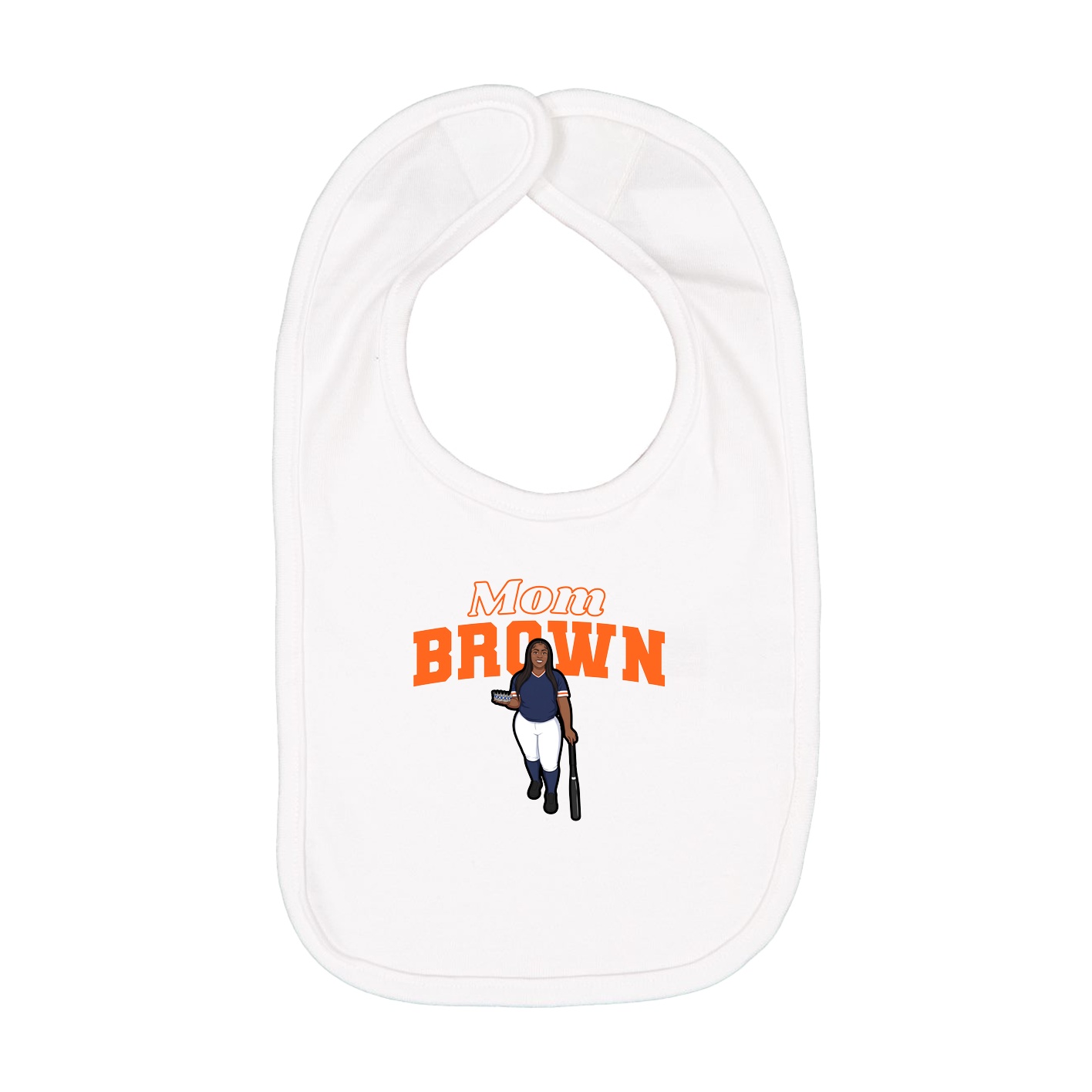Infant Bib — Mothers Day Block in White
