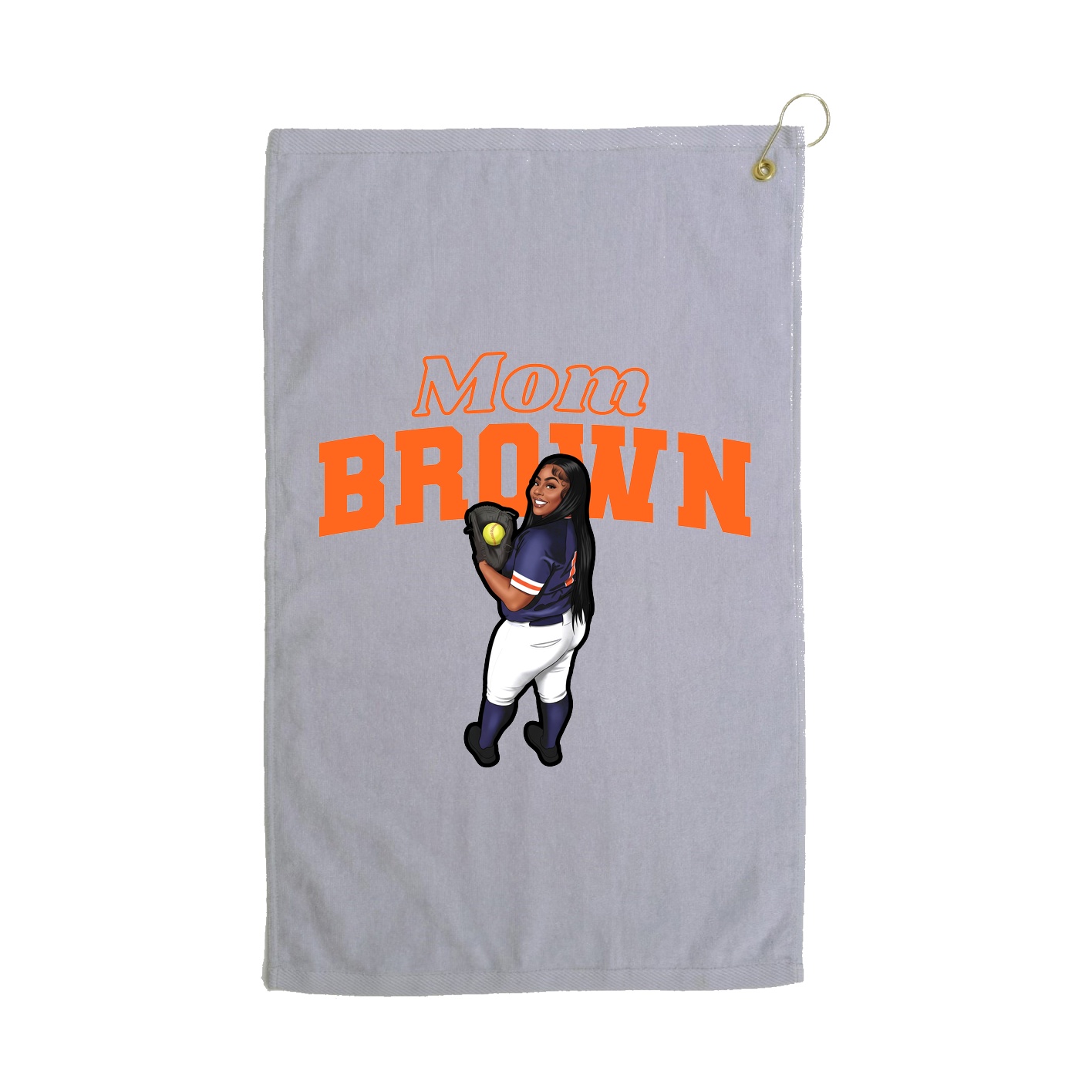 Golf Towel — Mothers Day Block in Grey