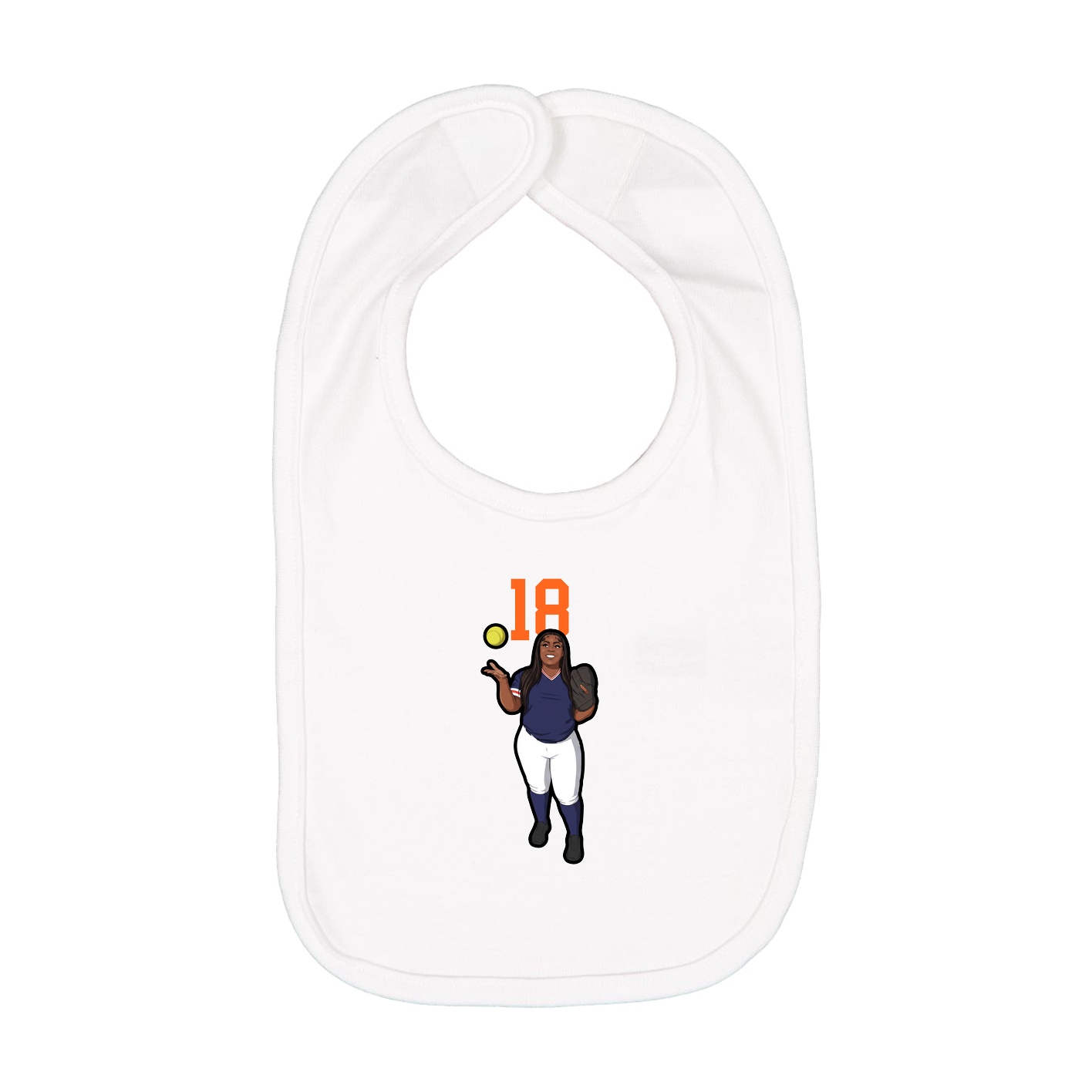 Infant Bib — Number Top in White