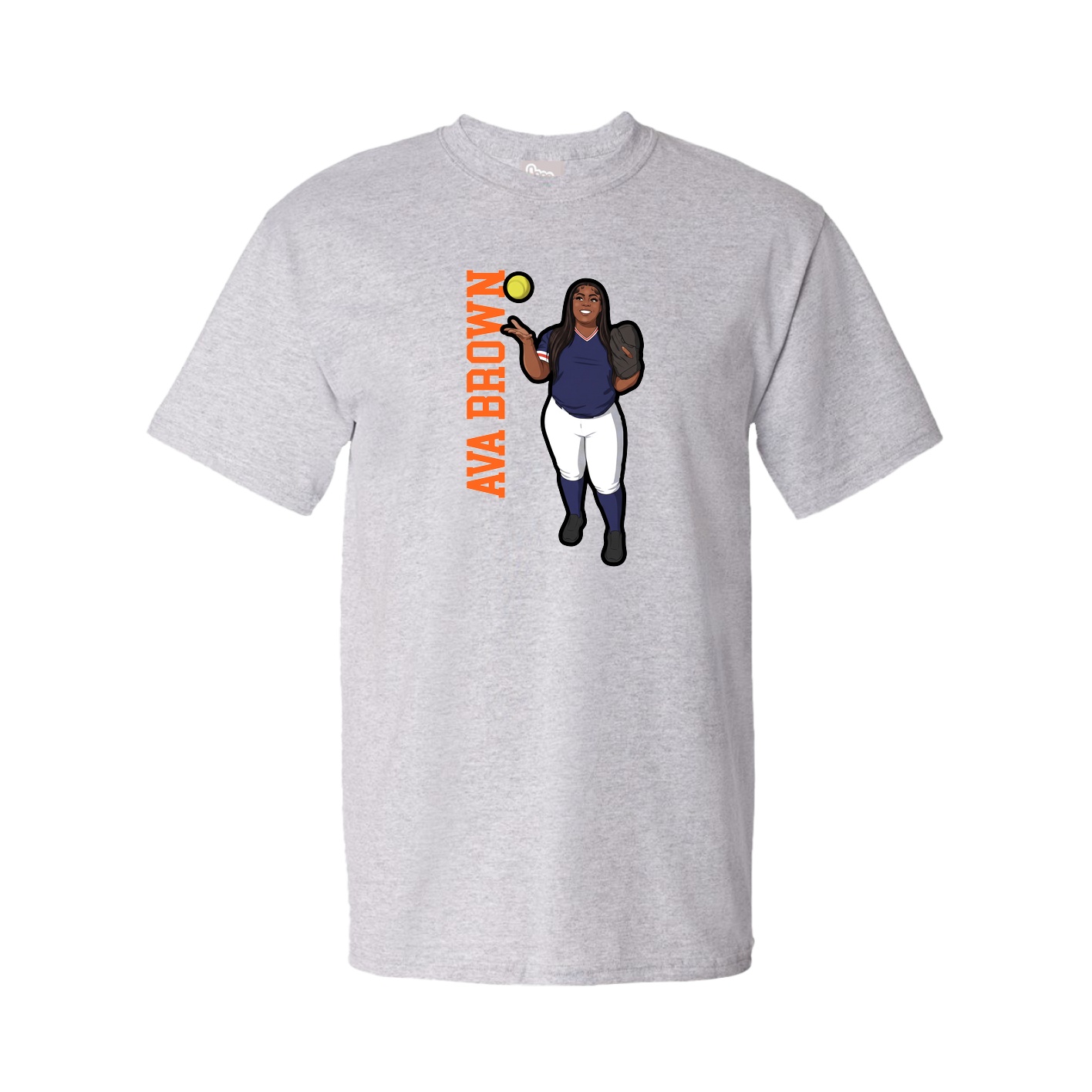 Tee — Name Vertical in Grey