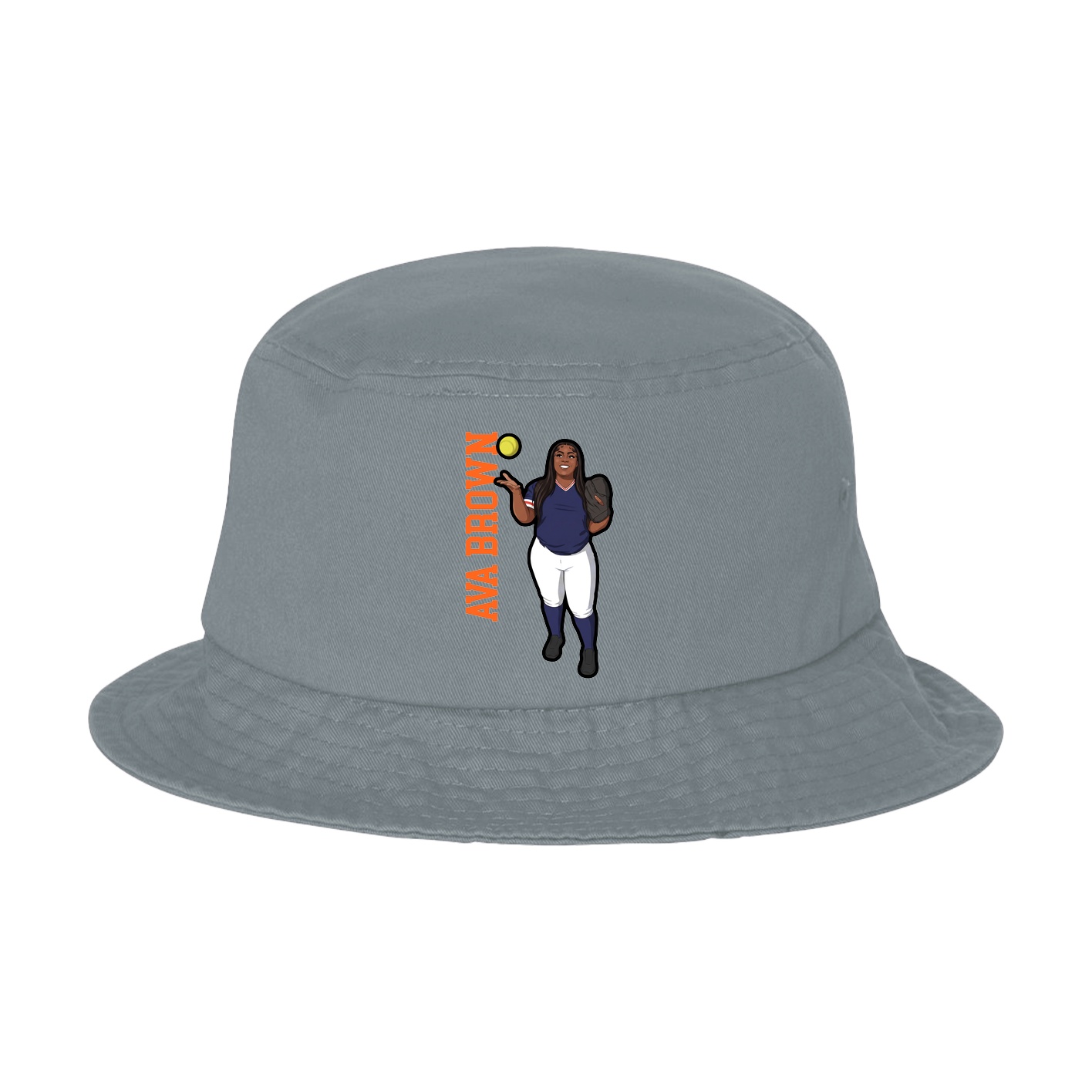 Bucket Cap — Name Vertical in Grey
