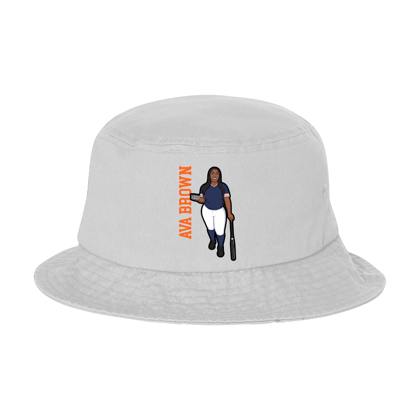 Bucket Cap — Name Vertical in White