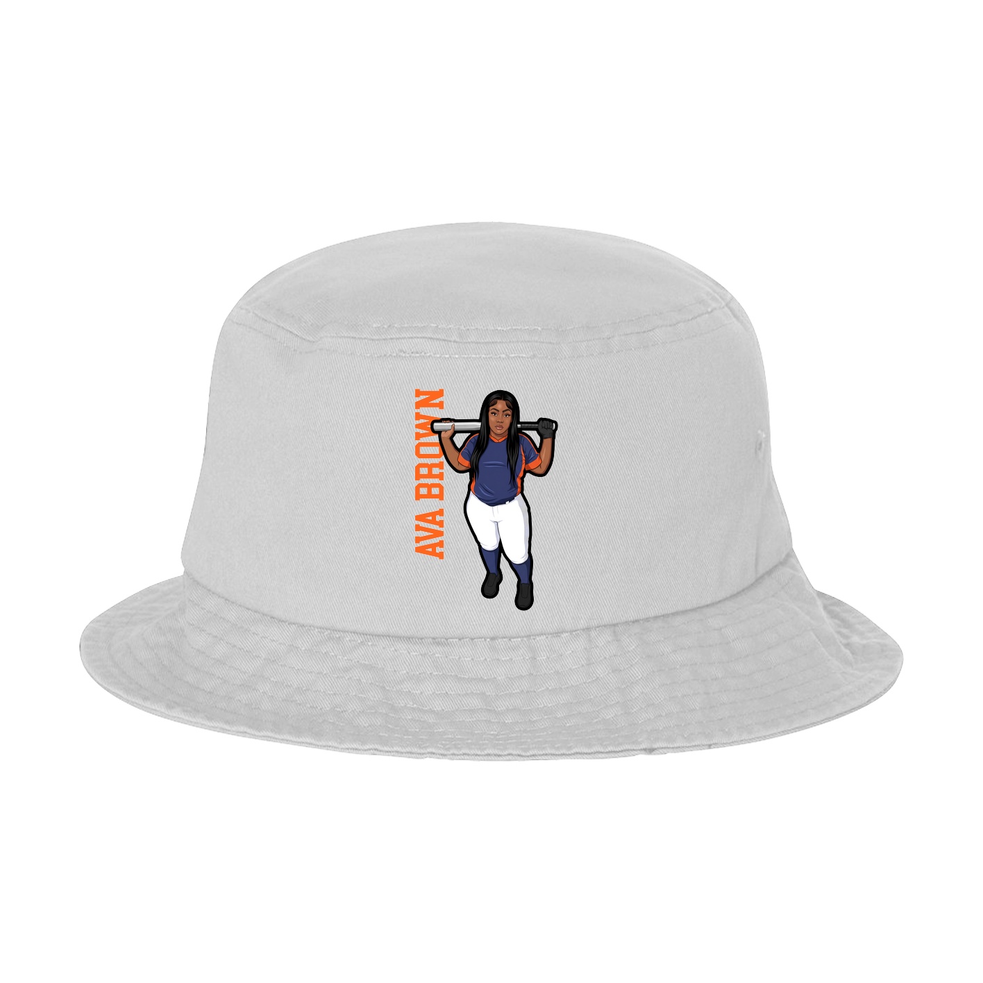 Bucket Cap — Name Vertical in White
