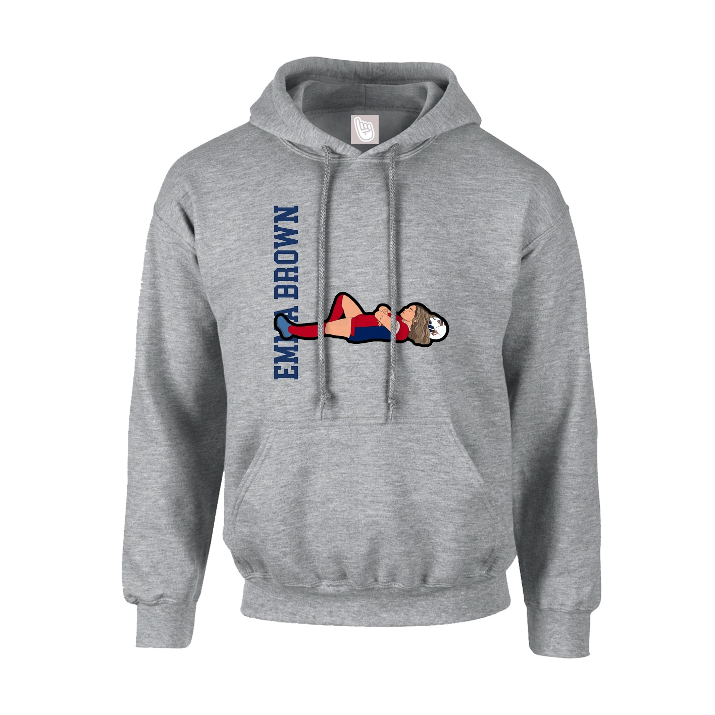 Hoodie — Name Vertical in Grey