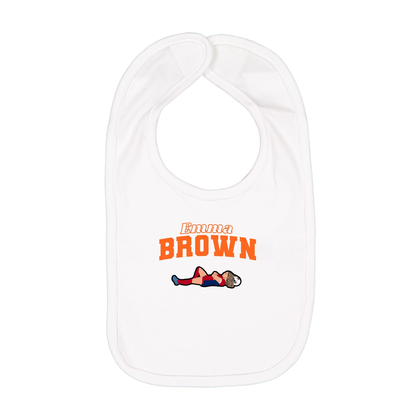 Infant Bib — Name Arch in White