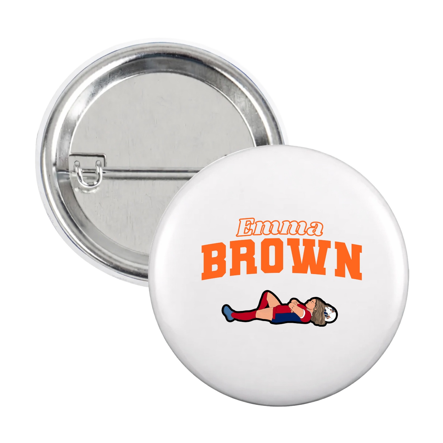 Game Day Button — Name Arch in White