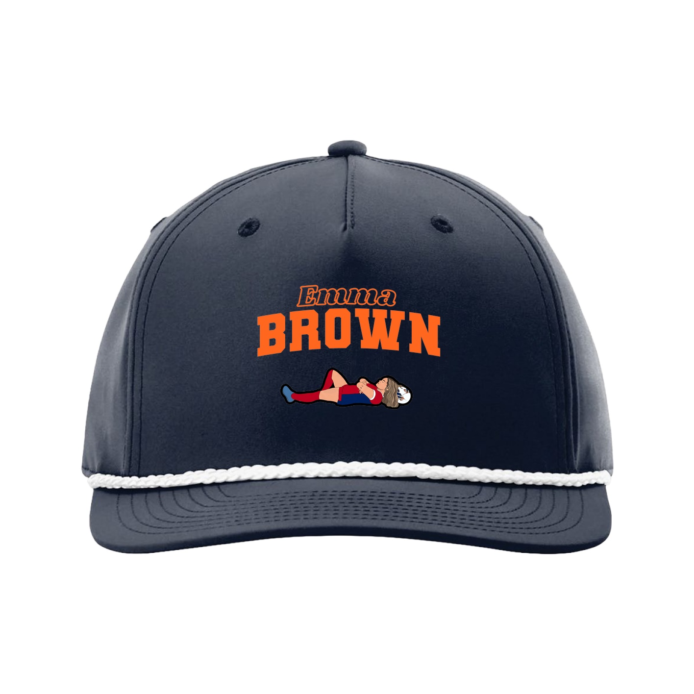 Five-Panel Classic Rope Cap — Name Arch in Navy