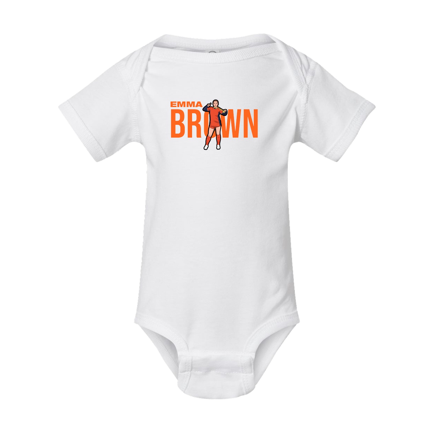 Baby Onesie — Player Name in White