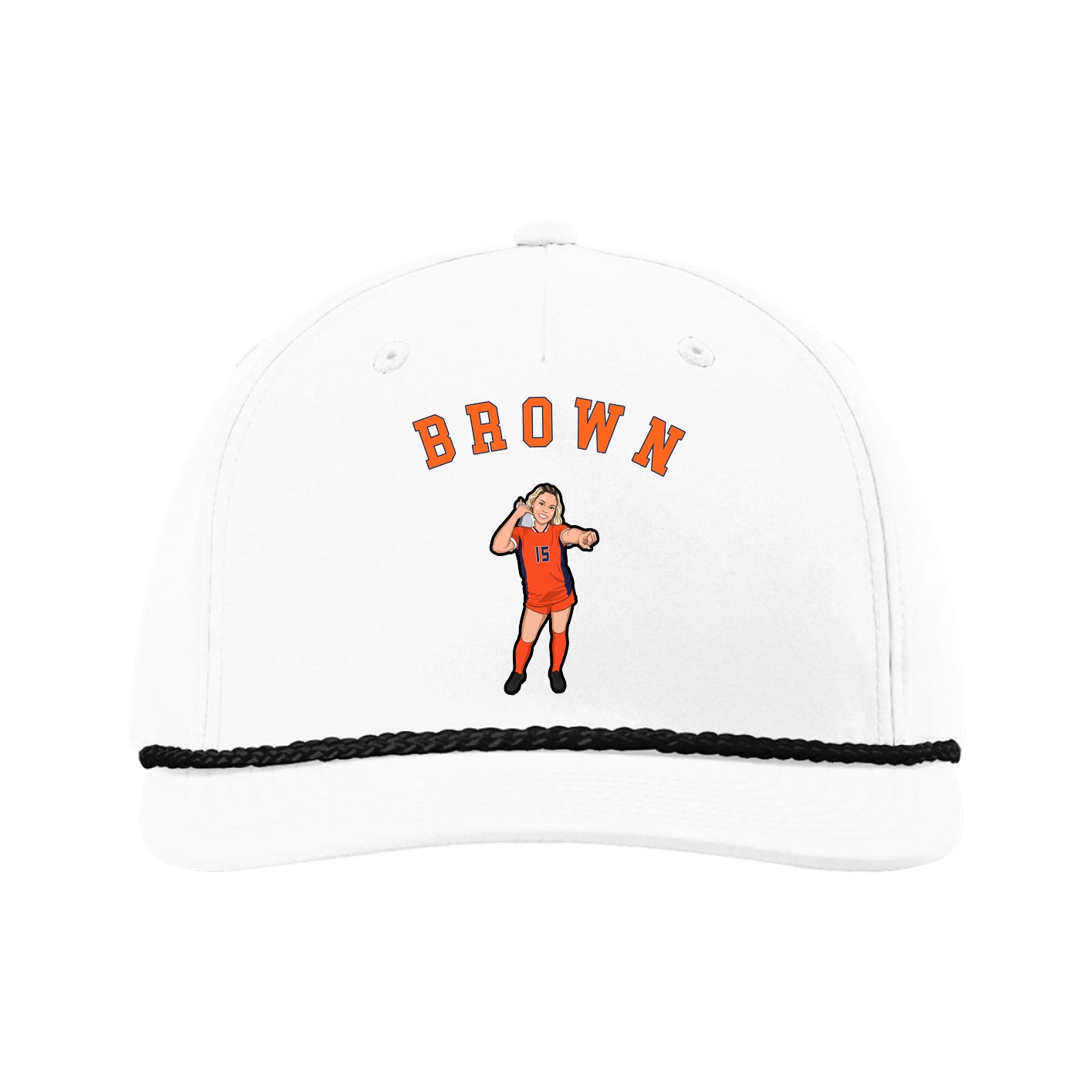 Five-Panel Classic Rope Cap — Shirsey Arch in White
