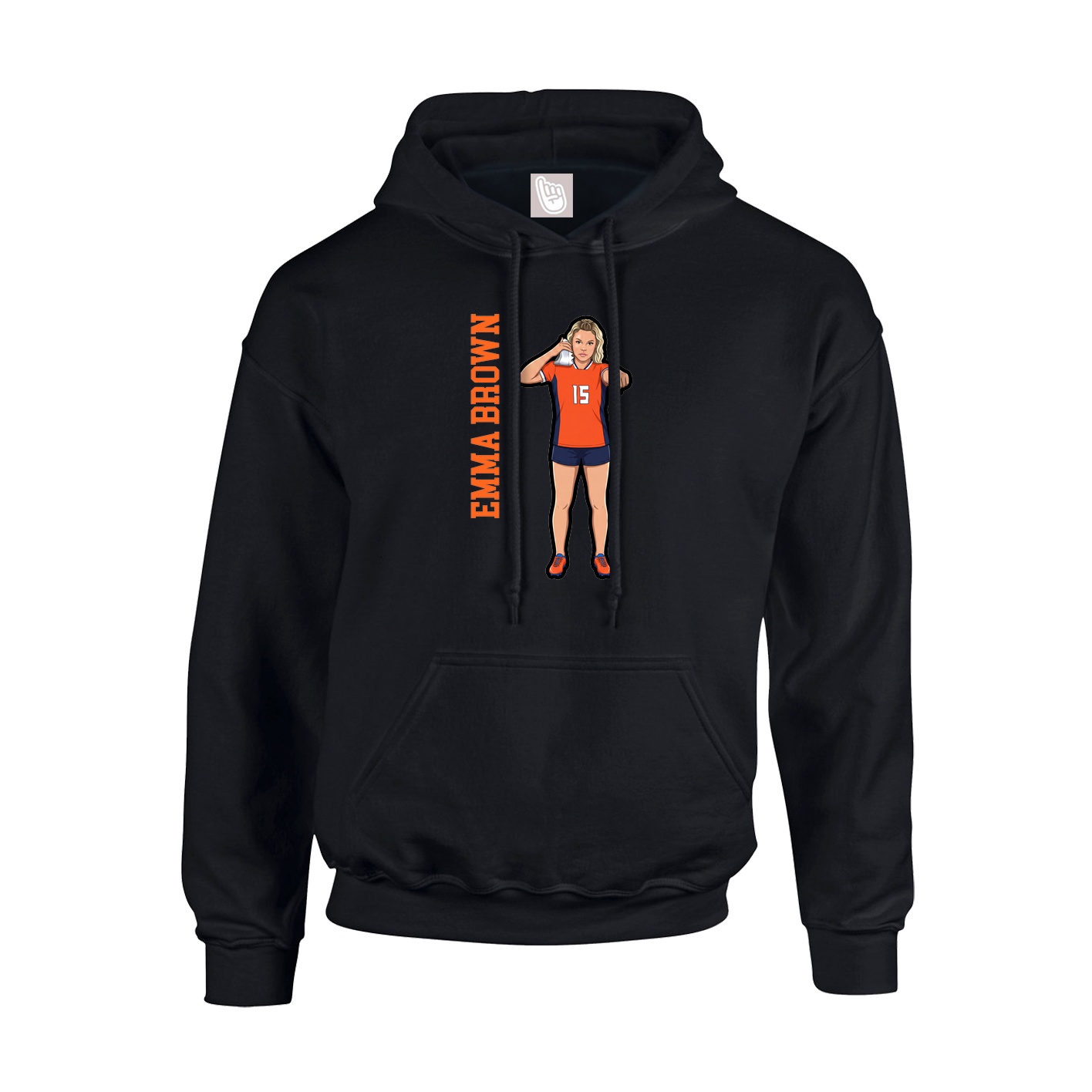 Youth Hoodie — Name Vertical in Black