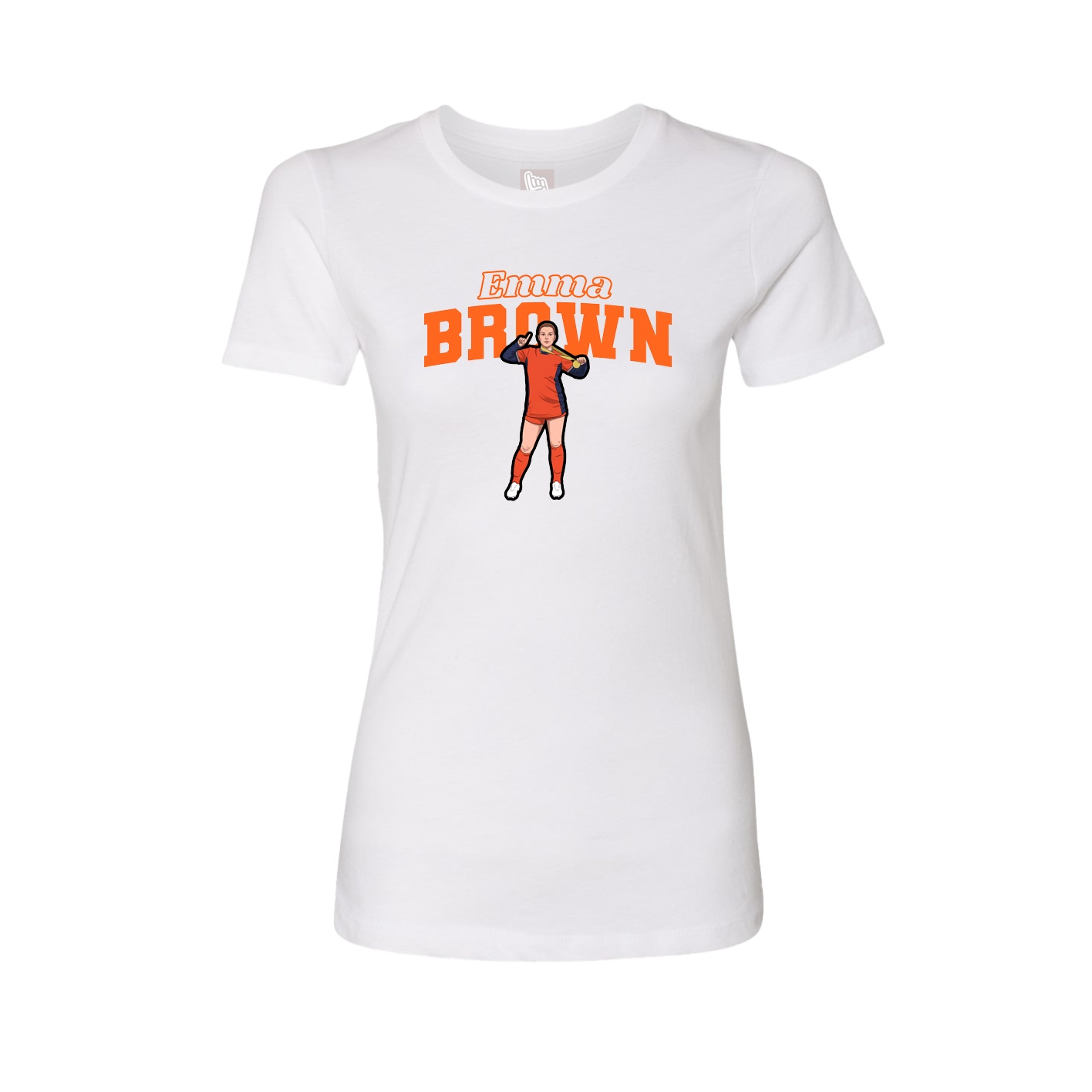 Fitted Women's Tee — Name Arch in White