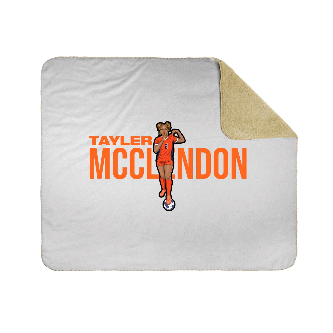 Throw Blanket — Player Name in White