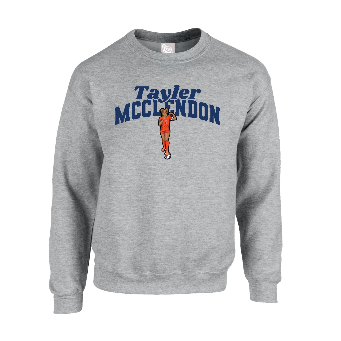 Fleece Crew — Signature Arch in Grey